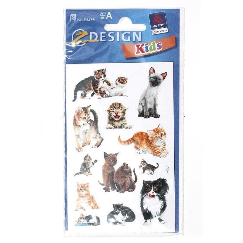 Autocollants Zweckform 'Chats', papier, multicolore