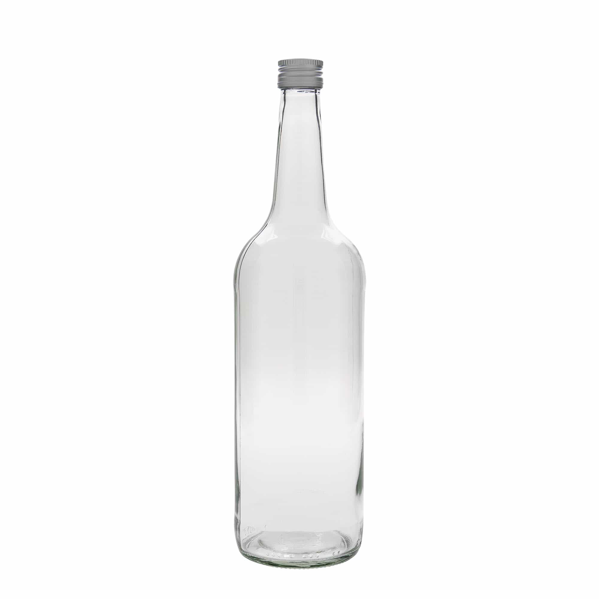 Bouteille en verre 1 000 ml, col droit, ouverture : PP 28