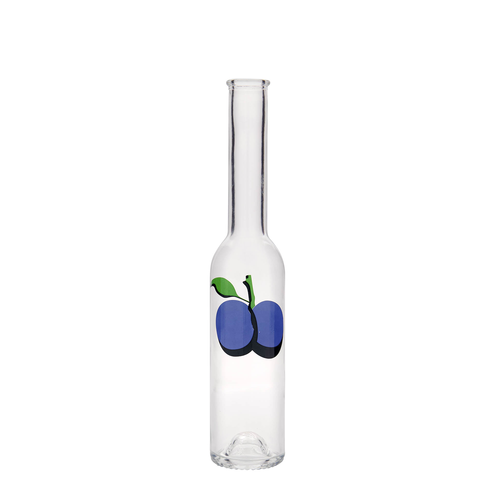 Bouteille en verre 200 ml 'Opera', motif : prune, bouchage: bouchon Bouteille en verre 200 ml 'Opera', motif : prune, bouchage: bouchon