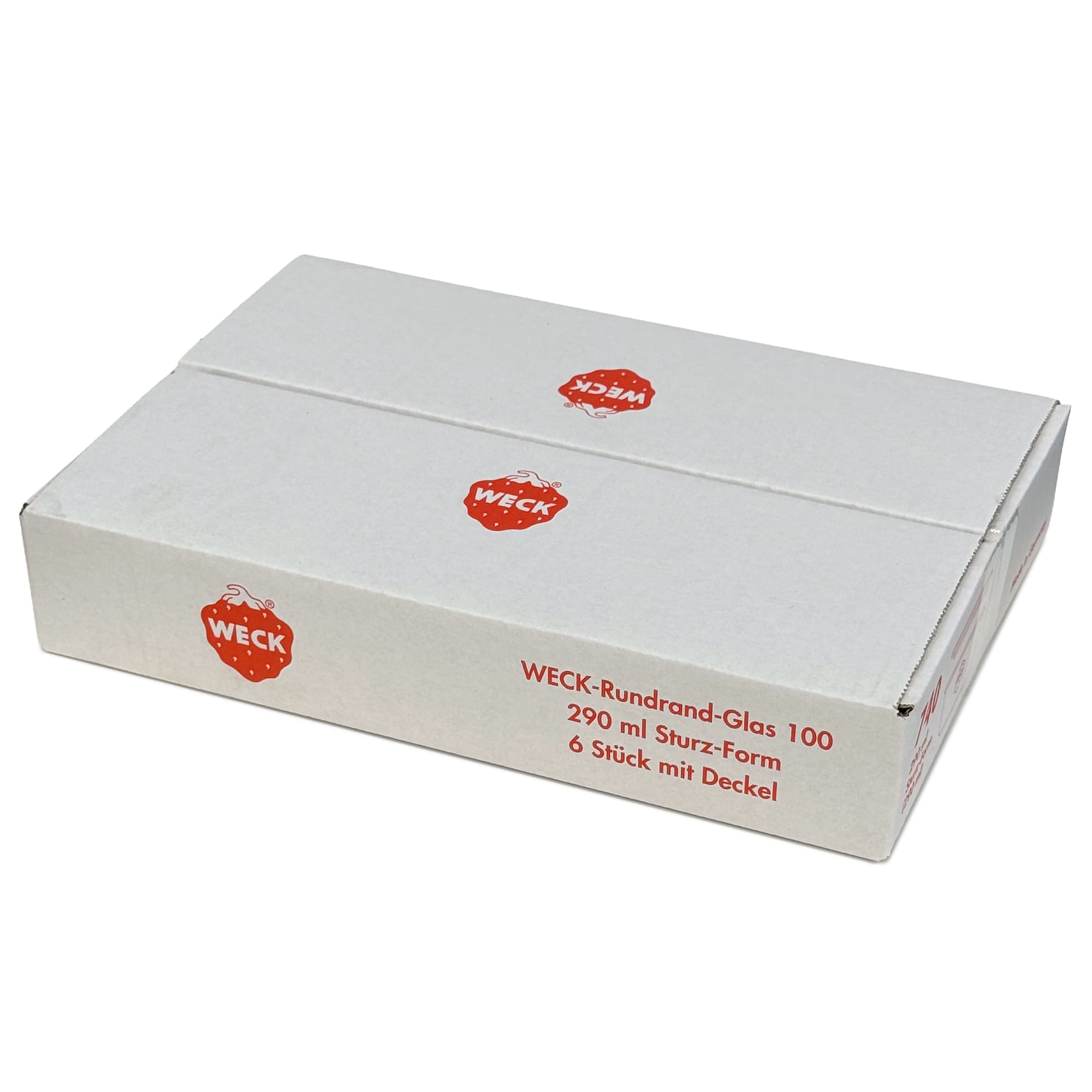 6x 290 ml bocal WECK à renversement plat avec couvercle en verre RR 100