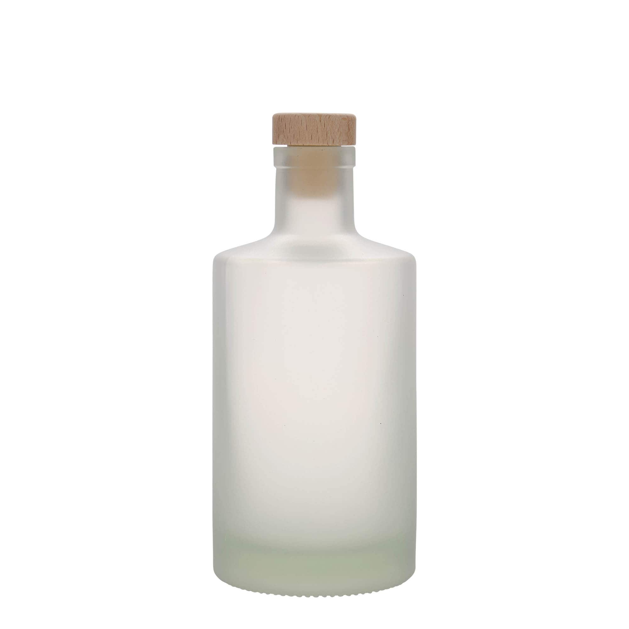 Bouteille en verre 500 ml « Caroline », givrée, ouverture : bouchon en liège