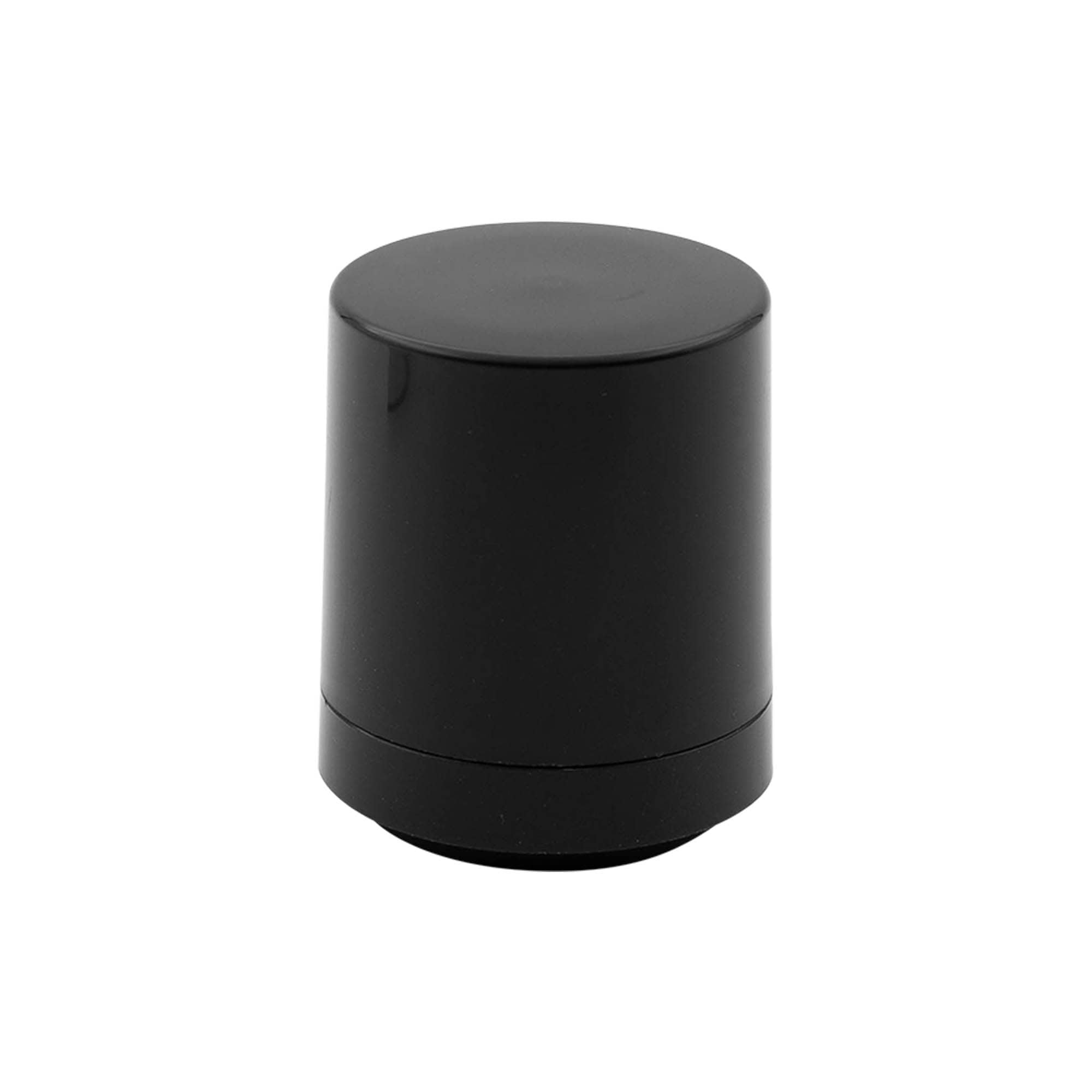 Pompe distributeur airless « Mezzo », type D, plastique PP, noir avec capuchon noir