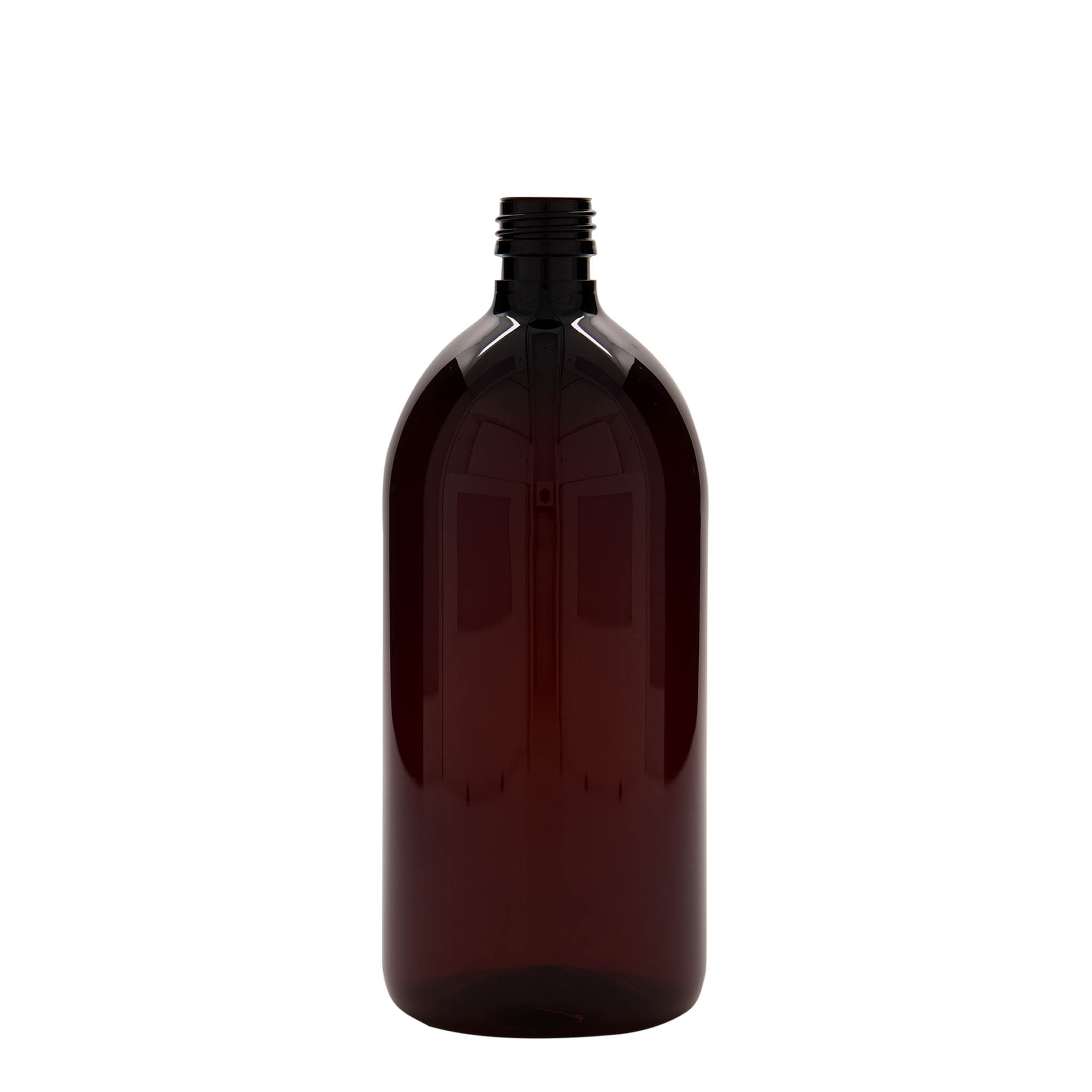 1 000 ml flacon médical en PET, brun, plastique, ouverture : PP 28