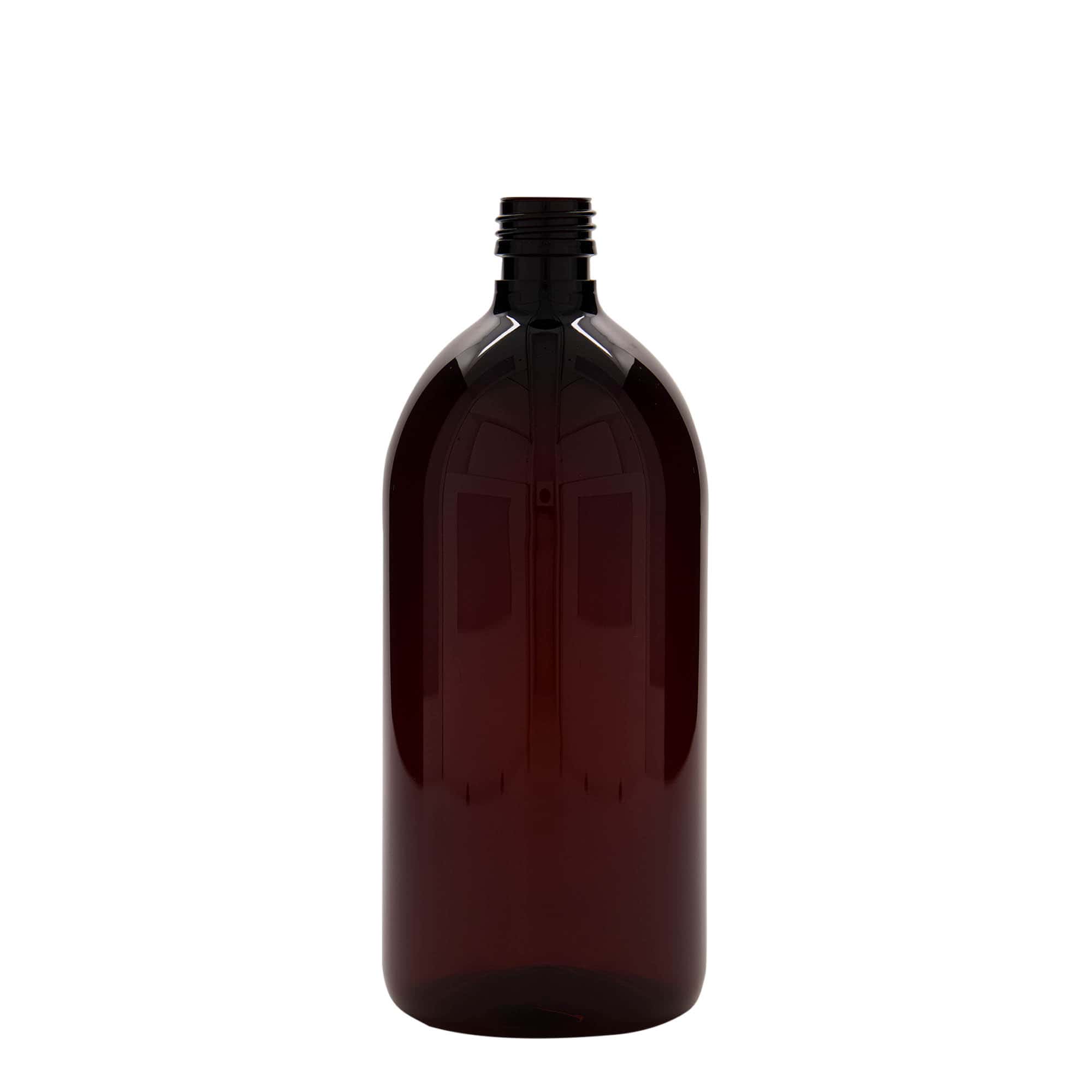 1 000 ml flacon médical en PET, brun, plastique, ouverture : PP 28