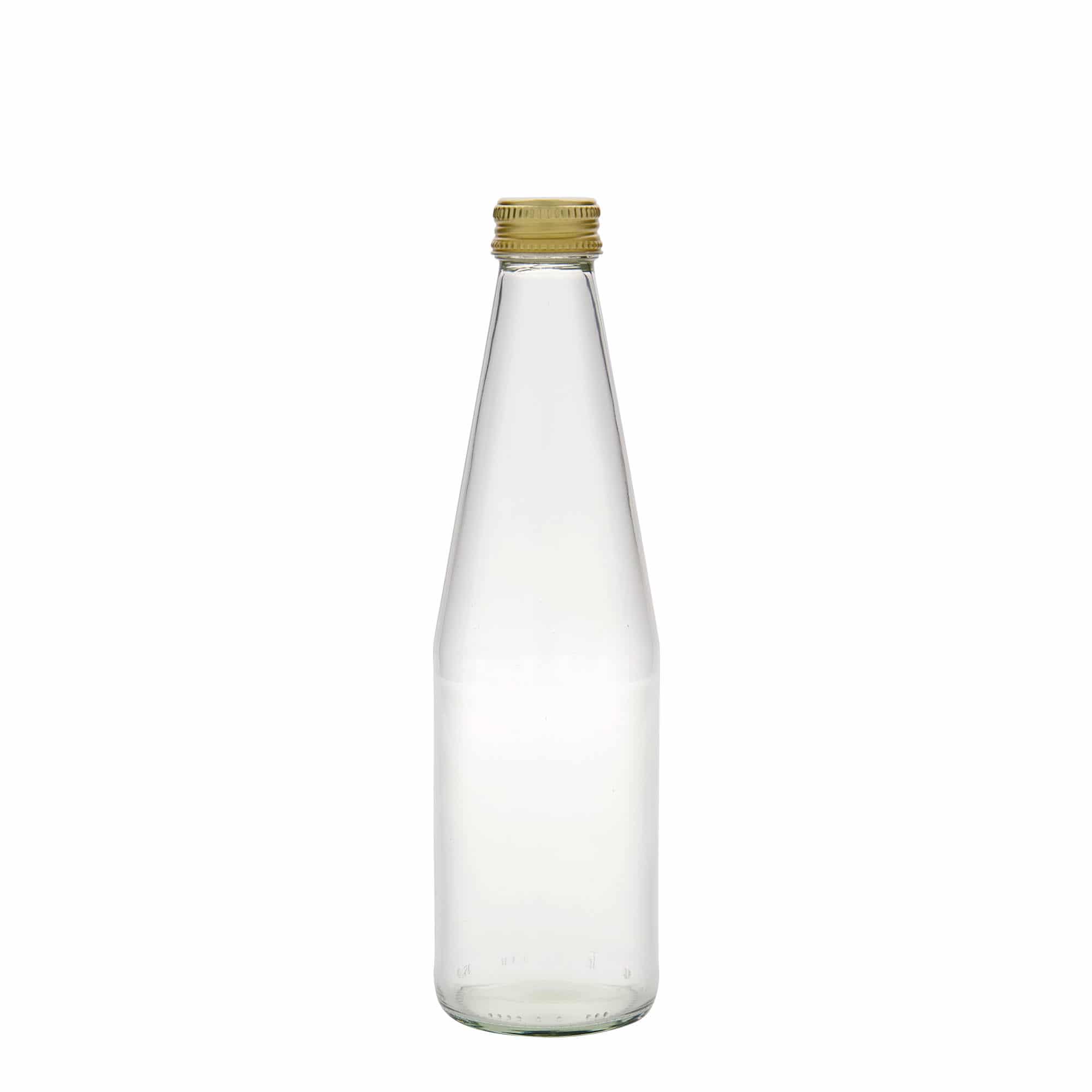 330 ml Bouteille universelle forme carotte, verre, ouverture : PP 28