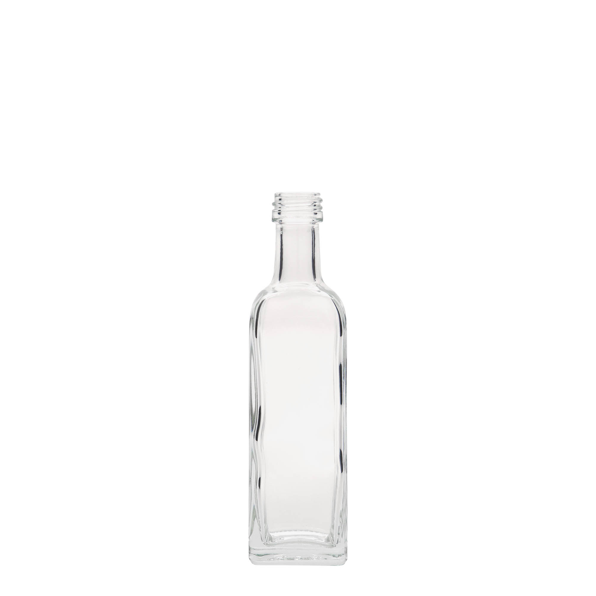 Flacon en verre de 60 ml « Marasca », carré, ouverture : PP 18