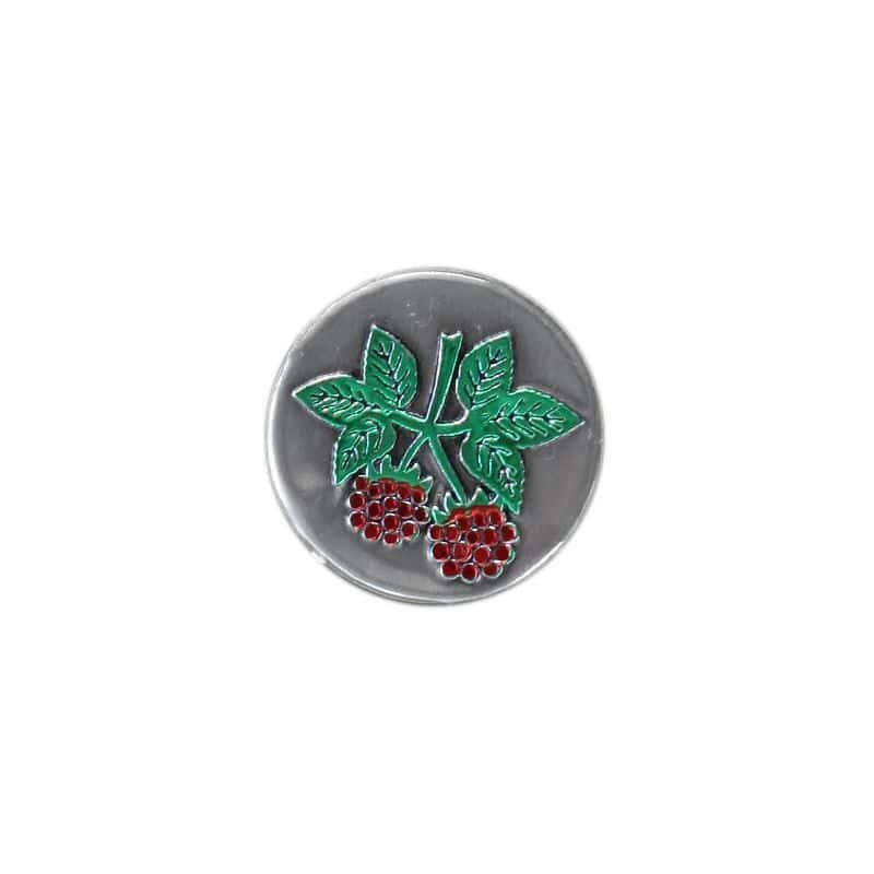Étiquette en étain 'Framboise', ronde, métallique, argentée Étiquette en étain 'Framboise', ronde, métallique, argentée