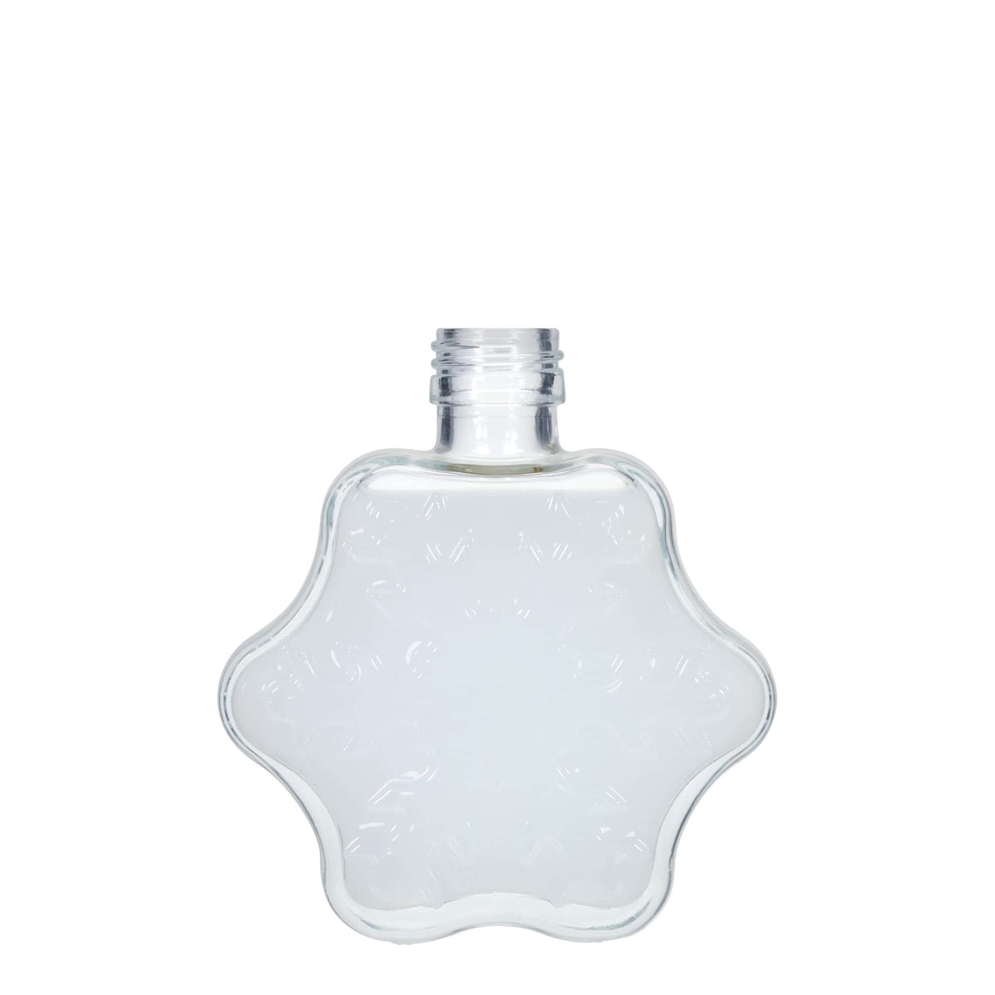 Bouteille en verre de 200 ml 'Flocon de Neige', bouchage: PP 28