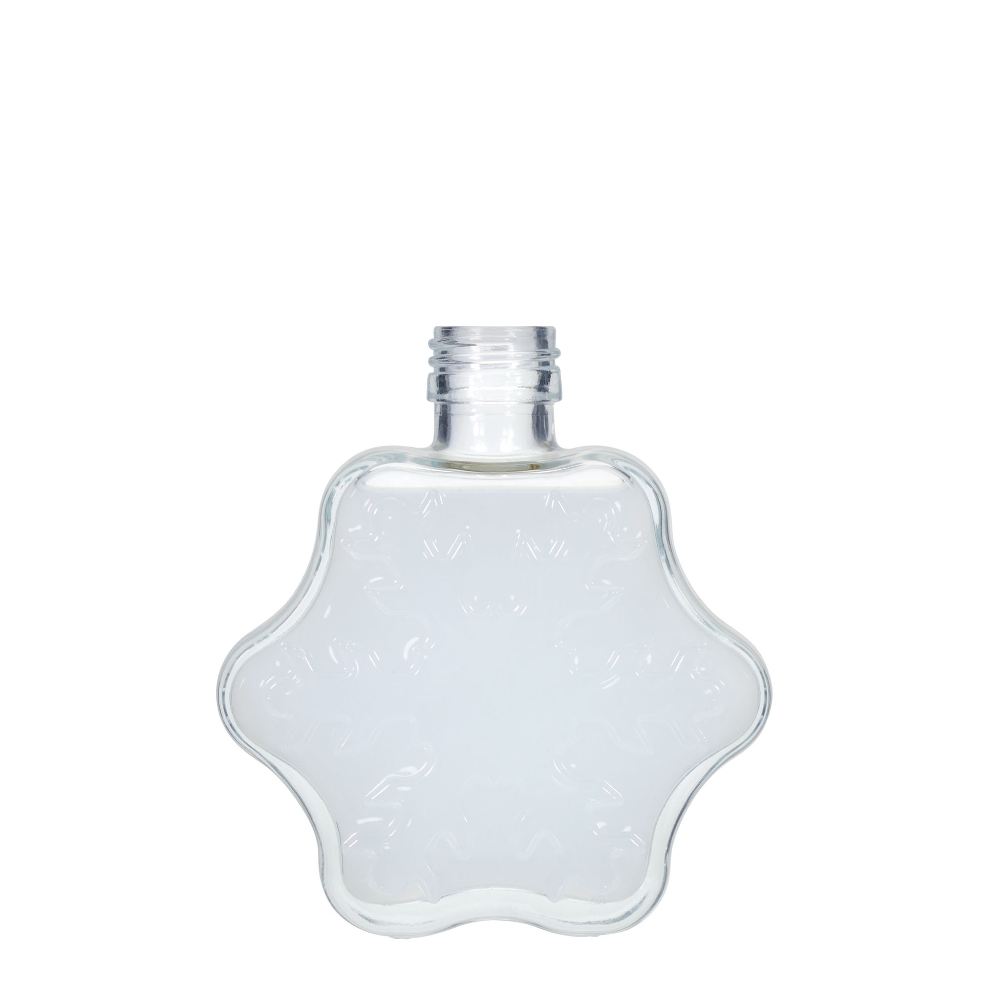 Bouteille en verre 200 ml 'Flocon de neige', ouverture : PP 28