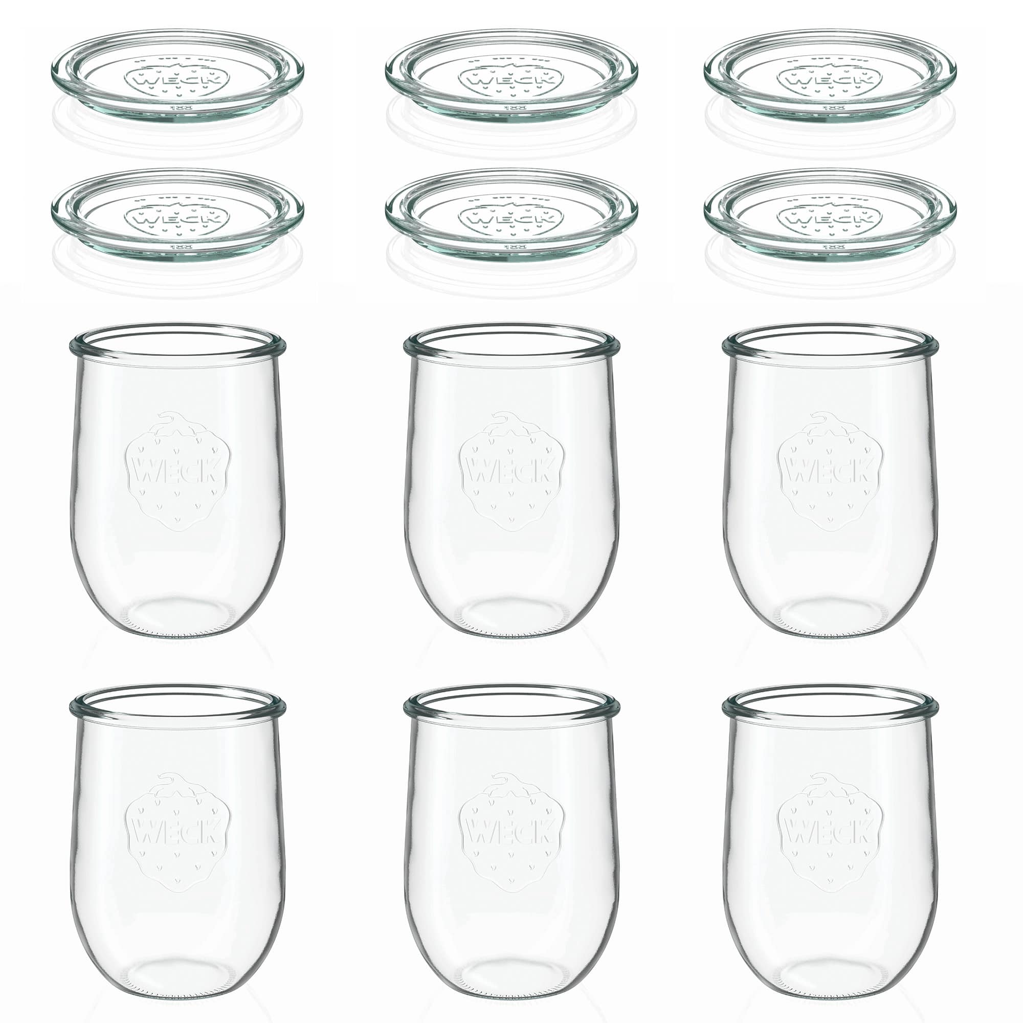 6x 1050 ml WECK verre tulipe avec couvercle en verre RR 100