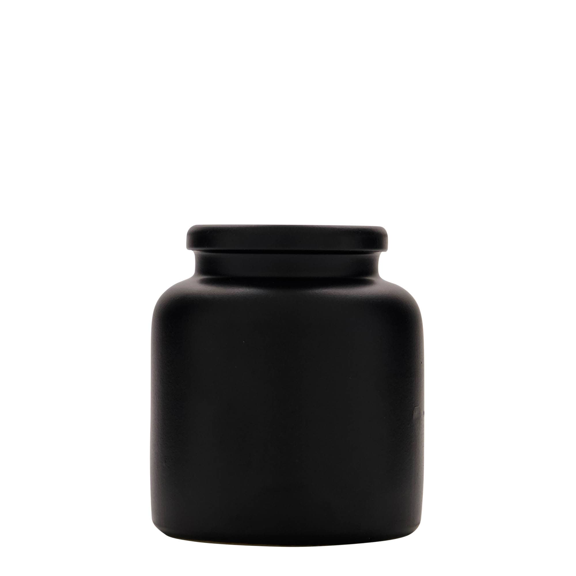 Pot en grès 270 ml, céramique, noir, ouverture : couvercle à emboîtement