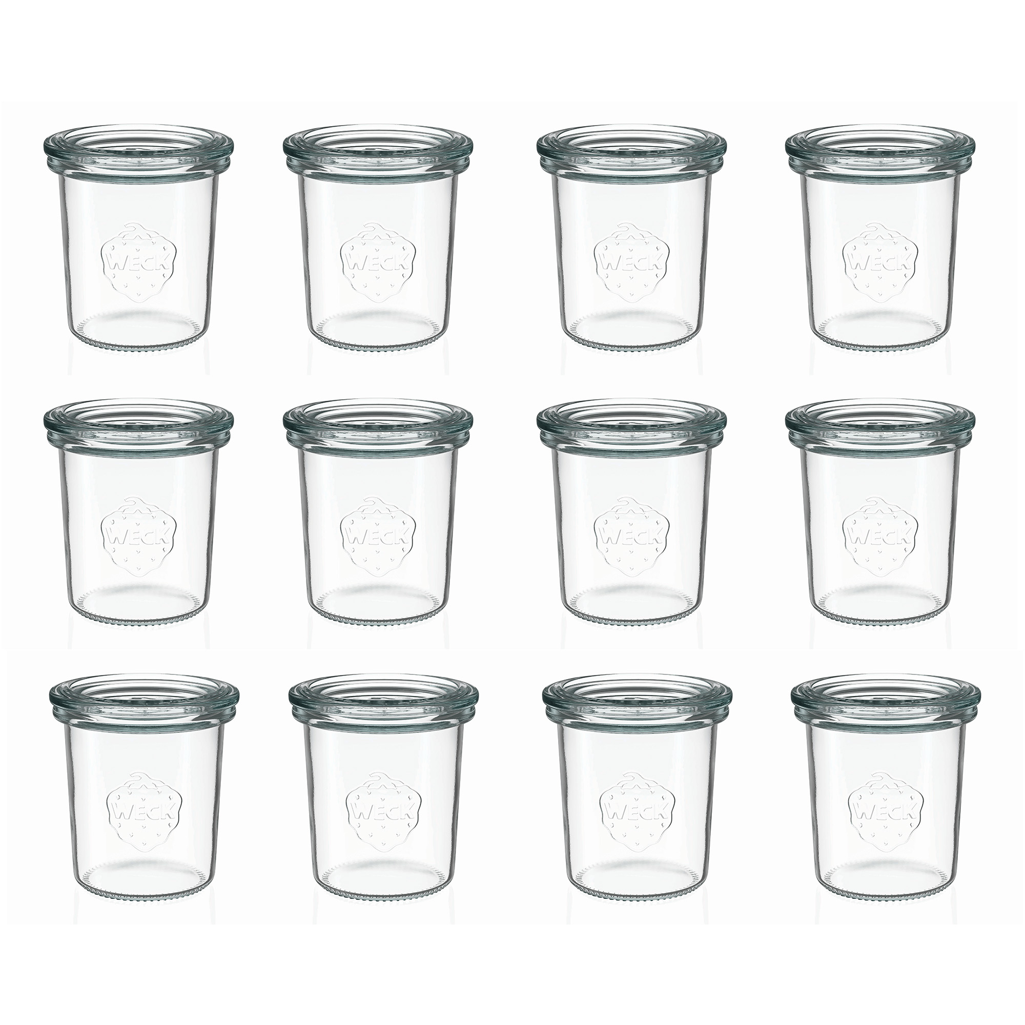 12x 160 ml bocal WECK à renversement avec couvercle en verre RR 60