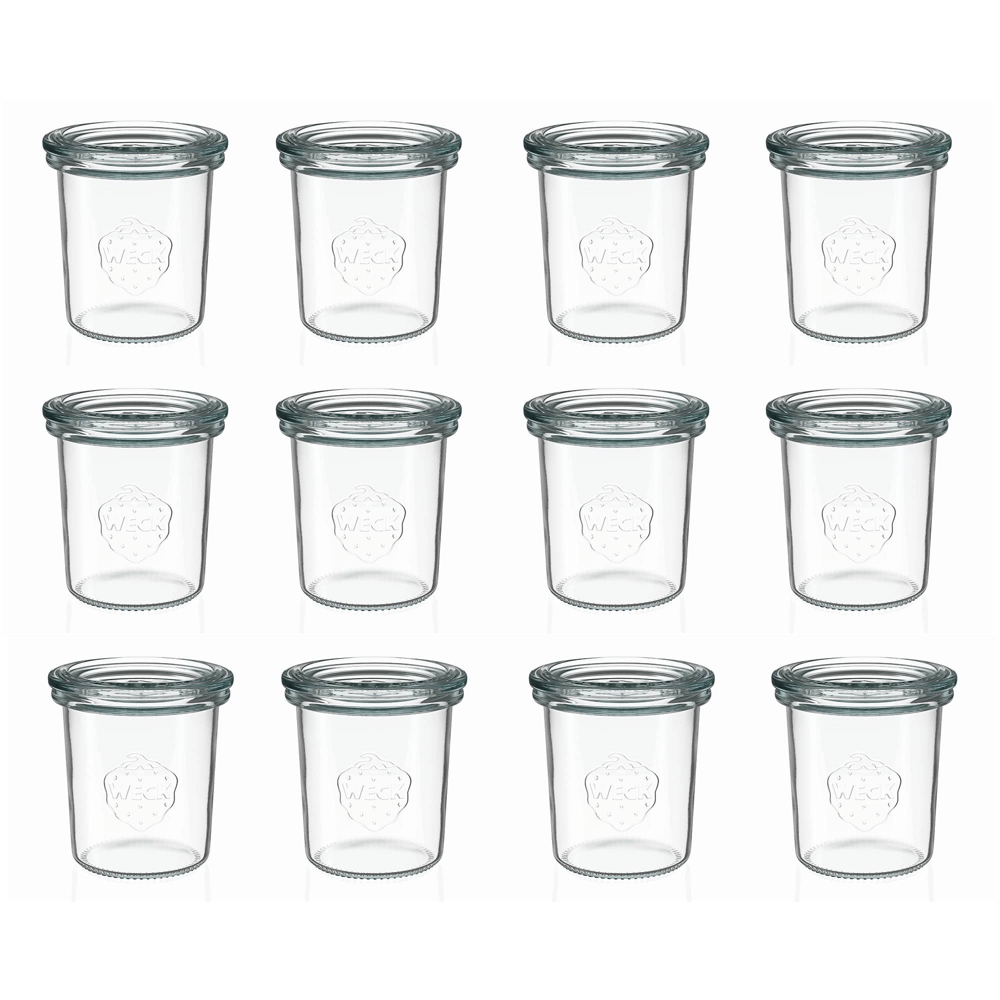 12x 160 ml bocal WECK à renversement avec couvercle en verre RR 60
