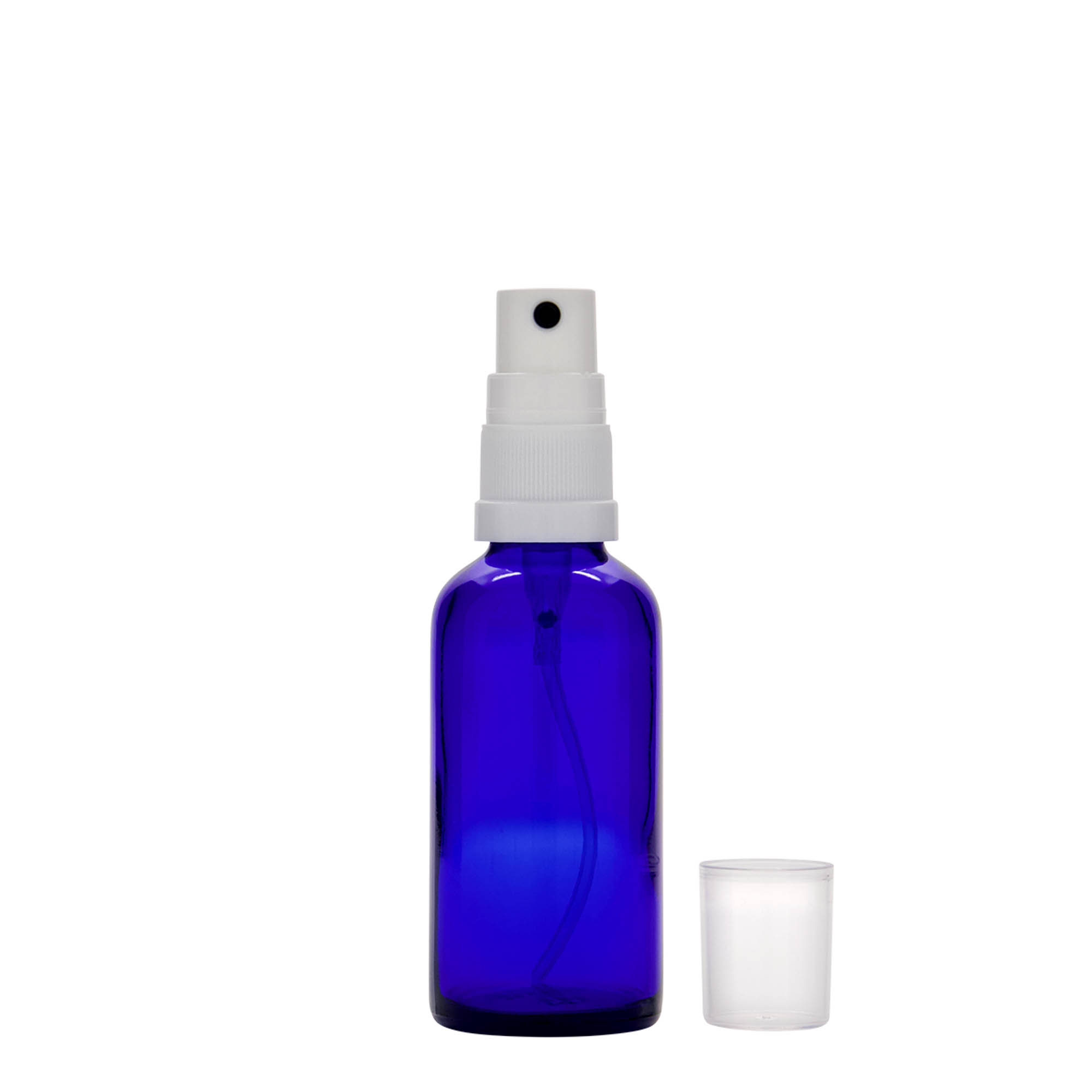 Flacon pulvérisateur 50 ml Médical, verre, bleu royal, embouchure : DIN 18