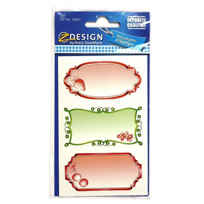Étiquettes Zweckform « Fruits », rectangulaires, papier, multicolores