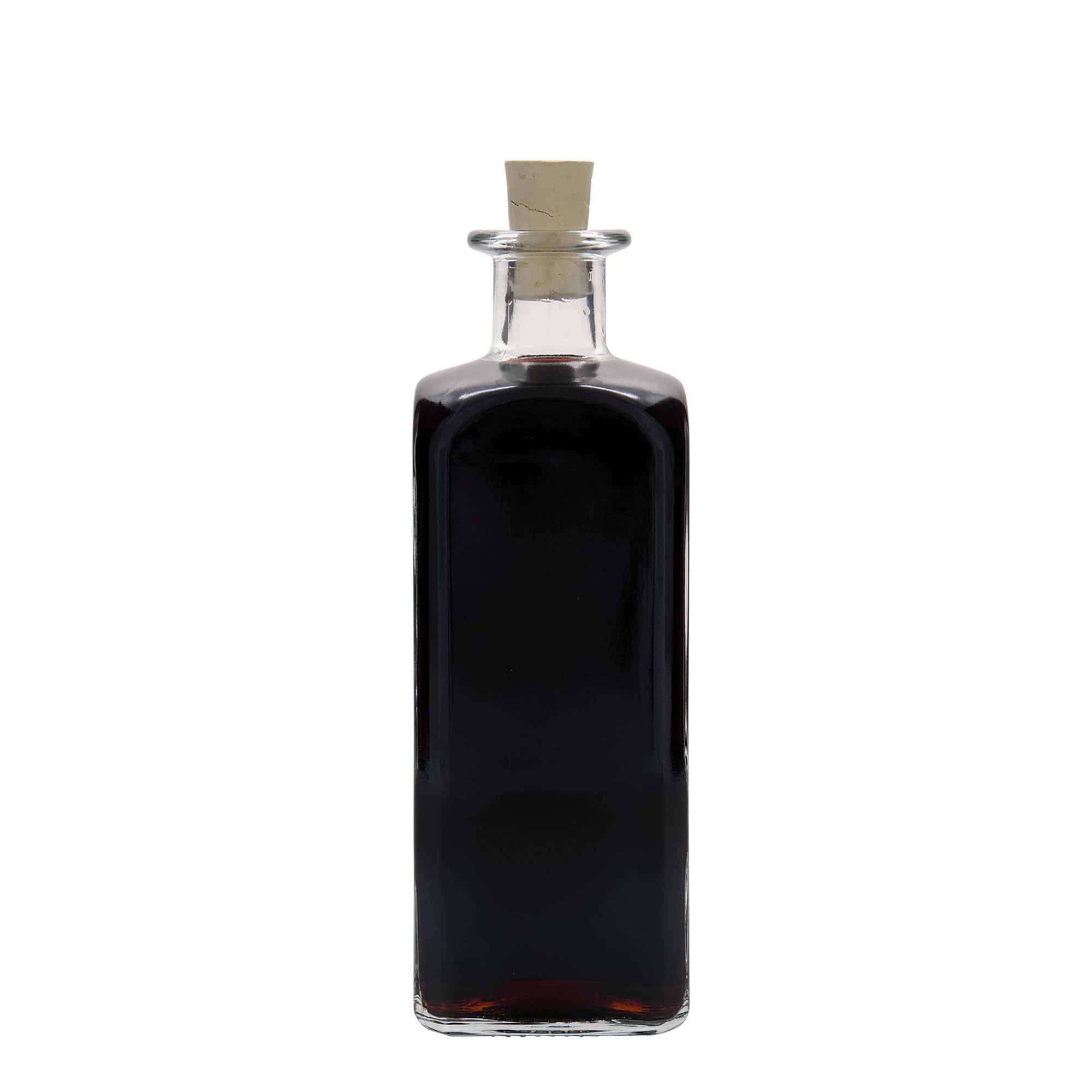 Bouteille en verre 500 ml Apotheker Carré, carrée, ouverture : liège