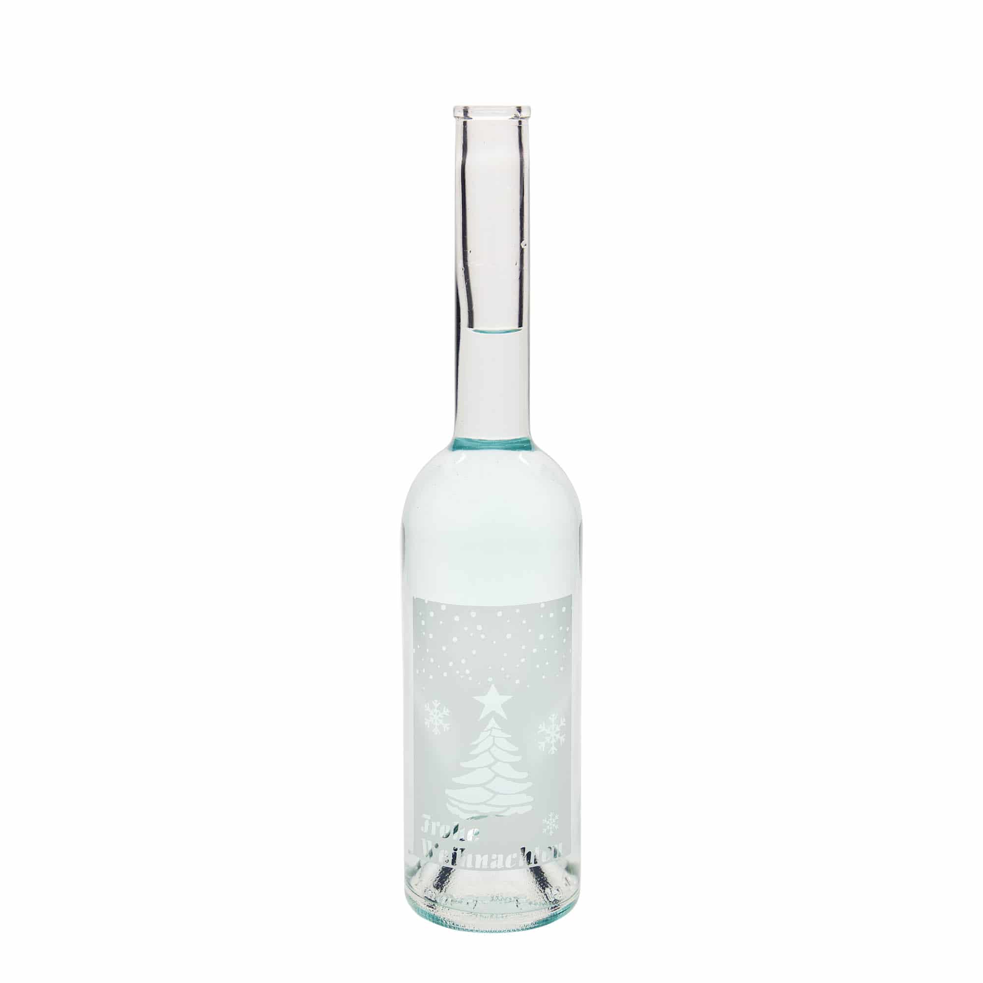 Bouteille en verre de 500 ml « Opera », motif : Noël blanc, ouverture : bouchon en liège Bouteille en verre de 500 ml « Opera », motif : Noël blanc, ouverture : bouchon en liège