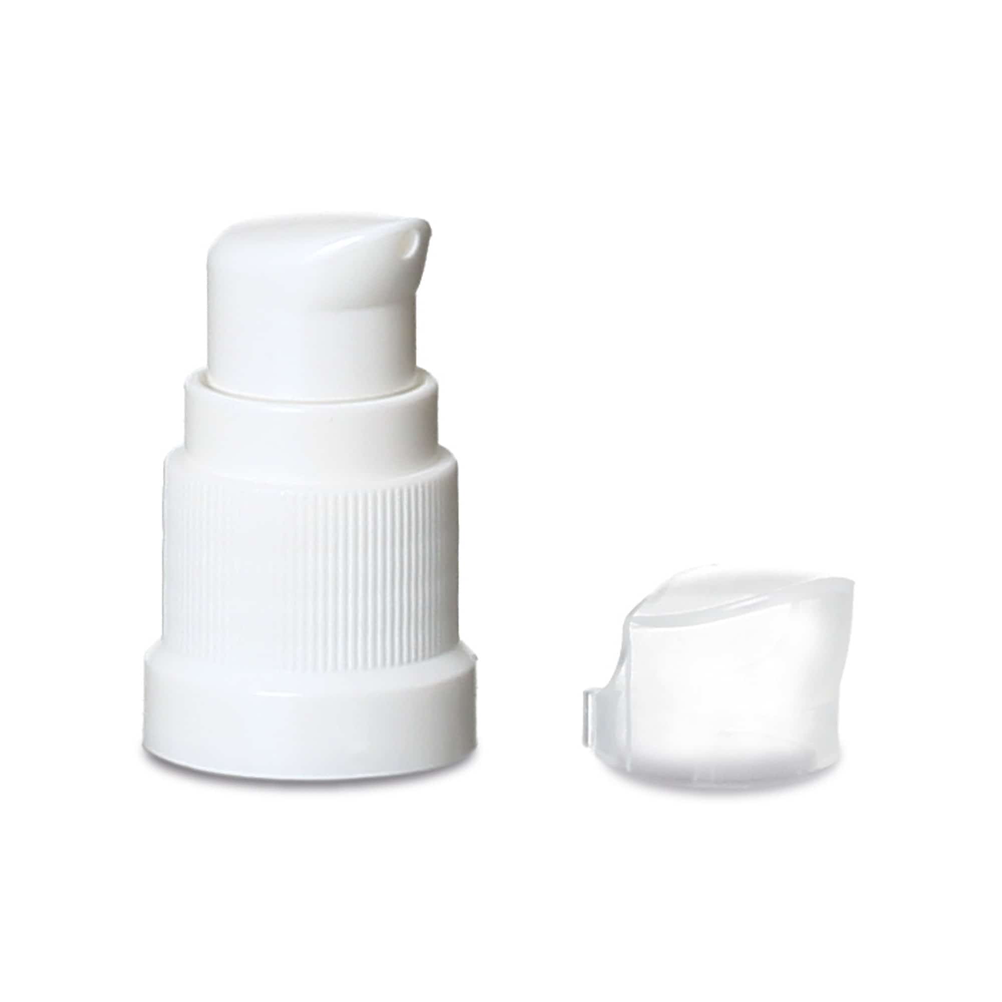 Bouchon à vis avec pompe lotion, plastique PP, blanc, pour ouverture : DIN 18 Bouchon à vis avec pompe lotion, plastique PP, blanc, pour ouverture : DIN 18