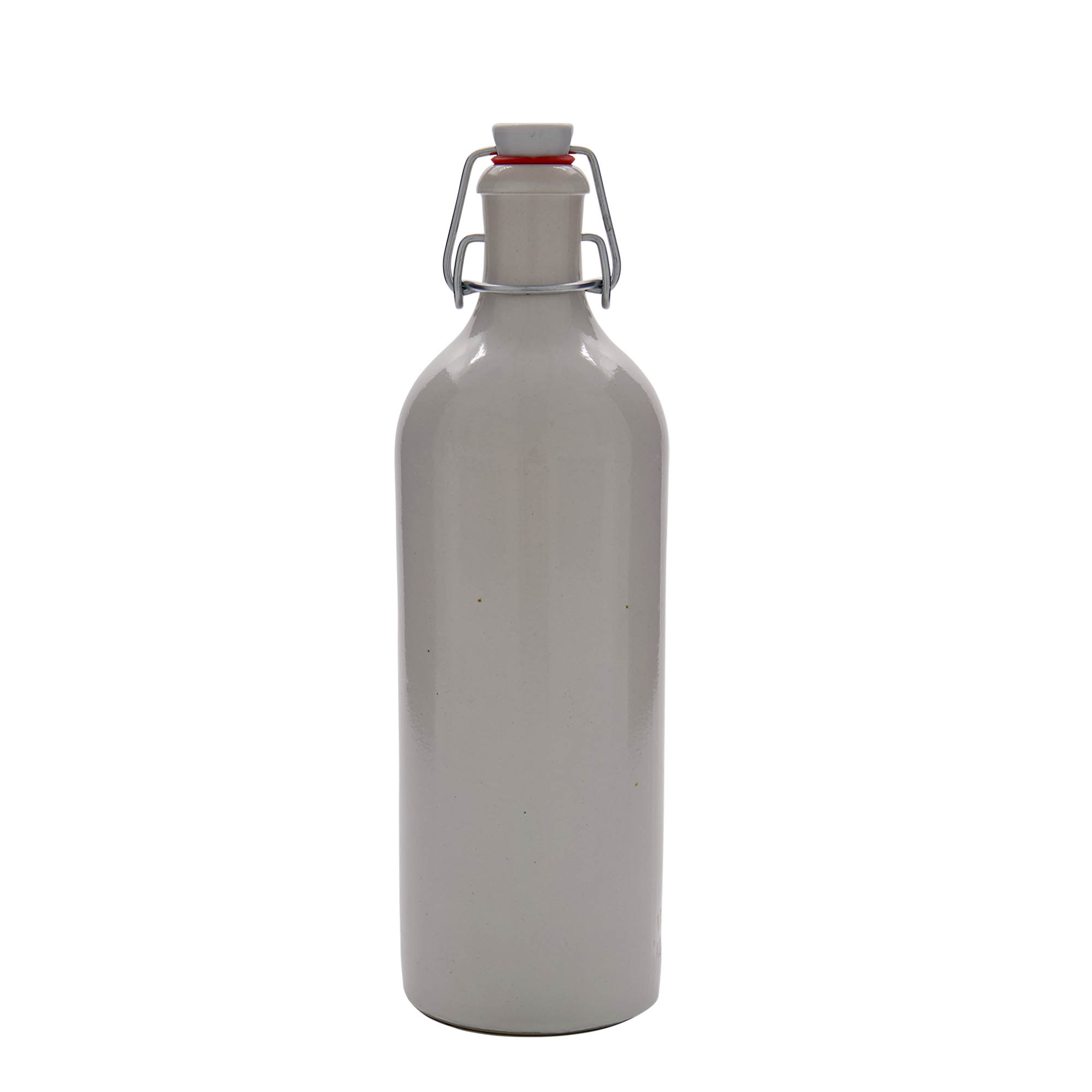 Cruche en grès de 750 ml, blanc, ouverture : fermeture à pince