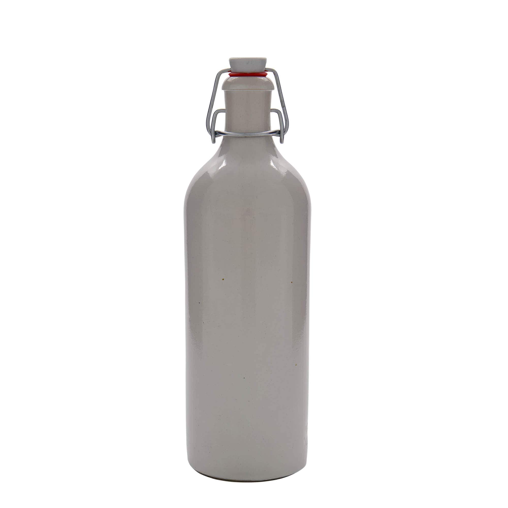 Cruche en grès de 750 ml, blanc, ouverture : fermeture à pince