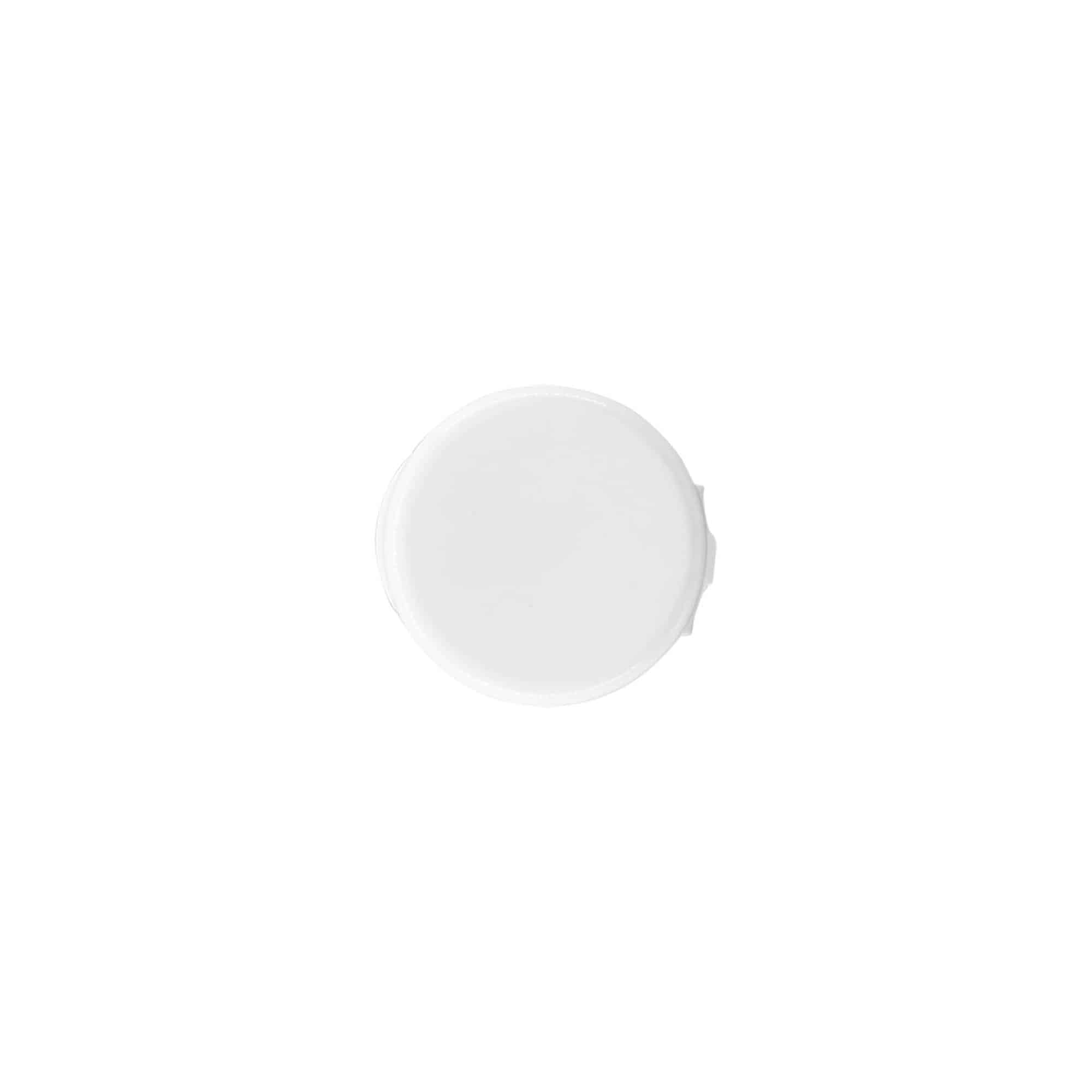 Bouchon à vis avec charnière, plastique PP blanc, pour goulot : 24/410