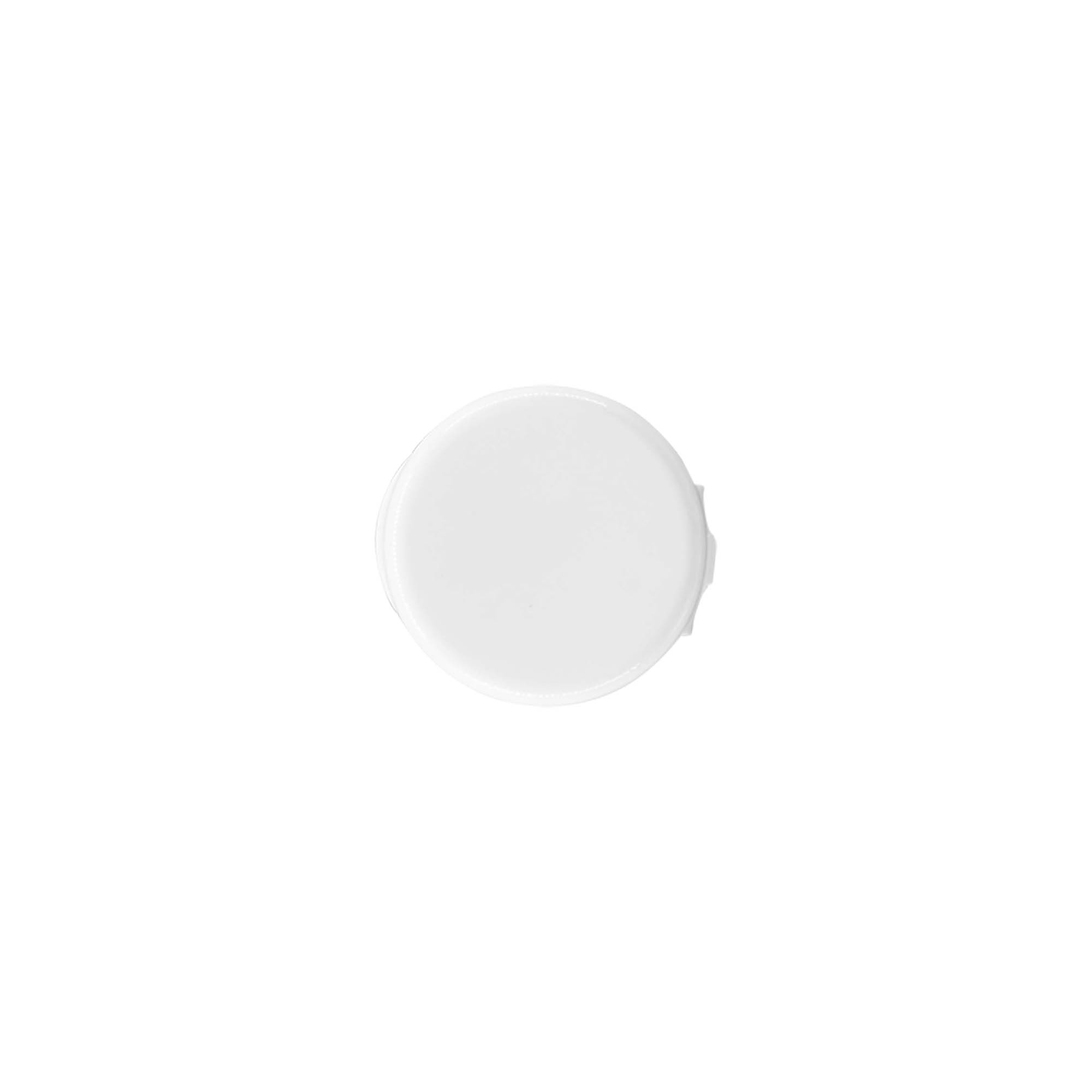 Bouchon à vis avec charnière à clapet, plastique PP, blanc, pour ouverture : 24/410 Bouchon à vis avec charnière à clapet, plastique PP, blanc, pour ouverture : 24/410