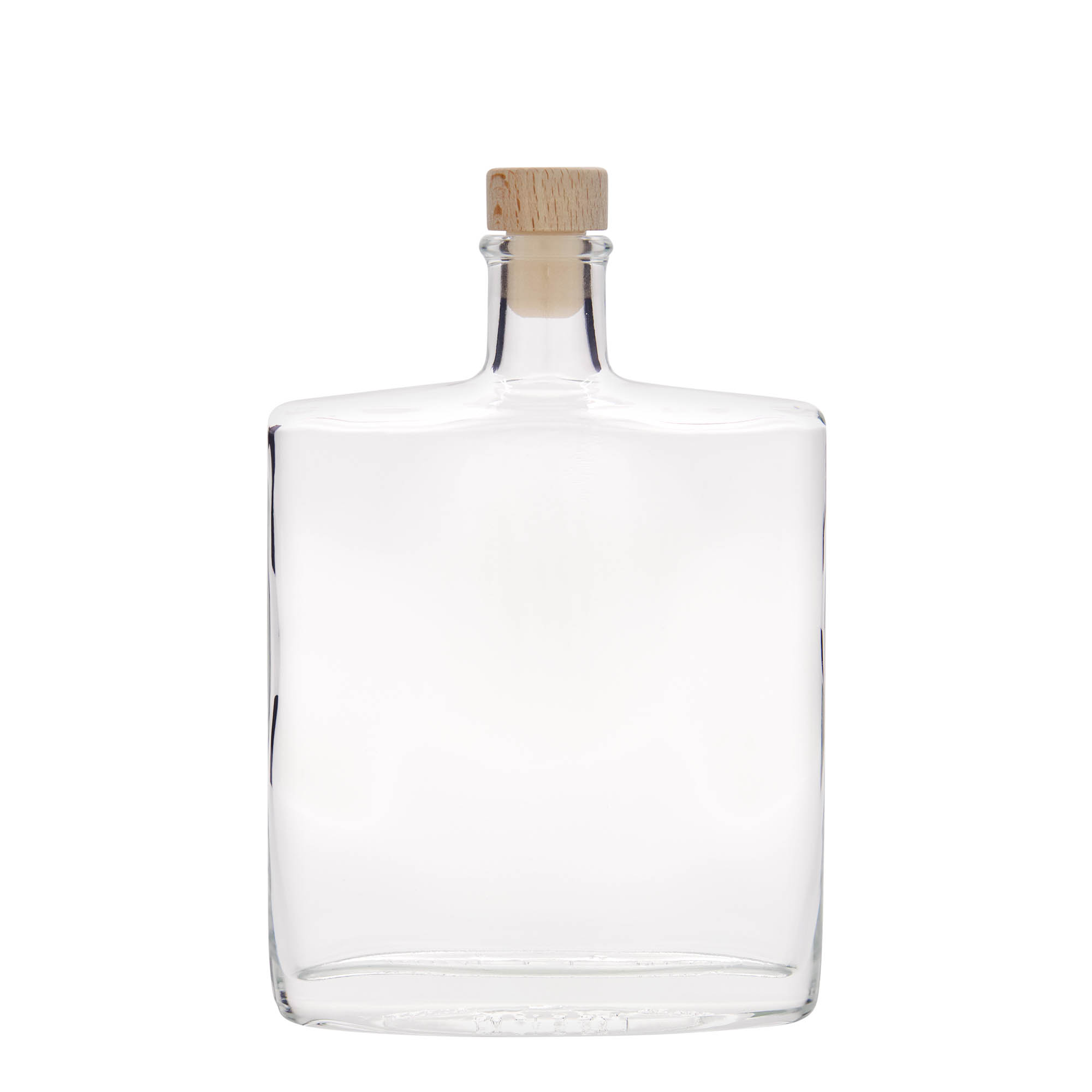 Bouteille en verre 500 ml « Zorbas », ovale, ouverture : bouchon en liège