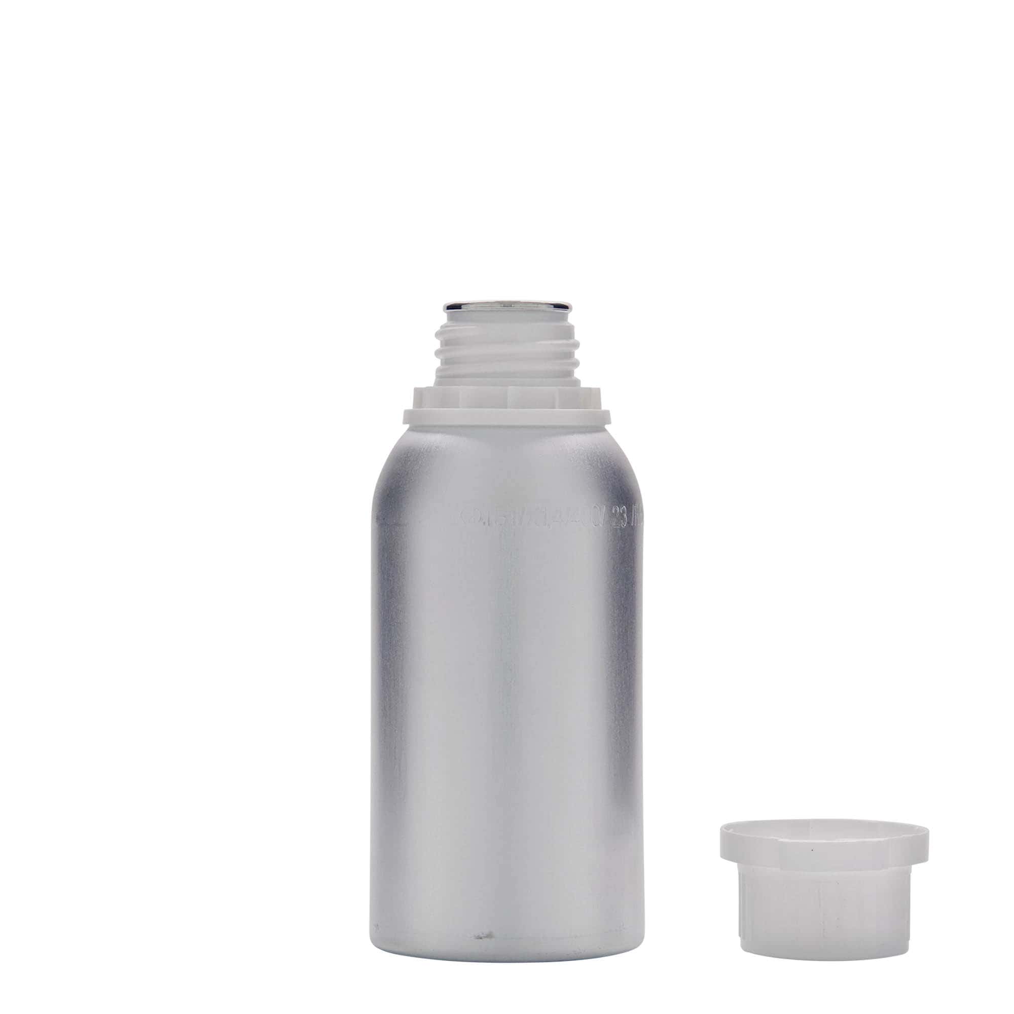 275 ml bouteille en aluminium, métal, argent, ouverture : DIN 32