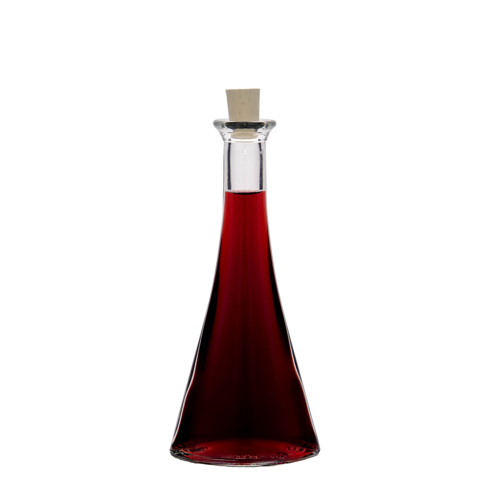 Flacon en verre 100 ml « Veronica », demi-rond, ouverture : bouchon en liège Flacon en verre 100 ml « Veronica », demi-rond, ouverture : bouchon en liège