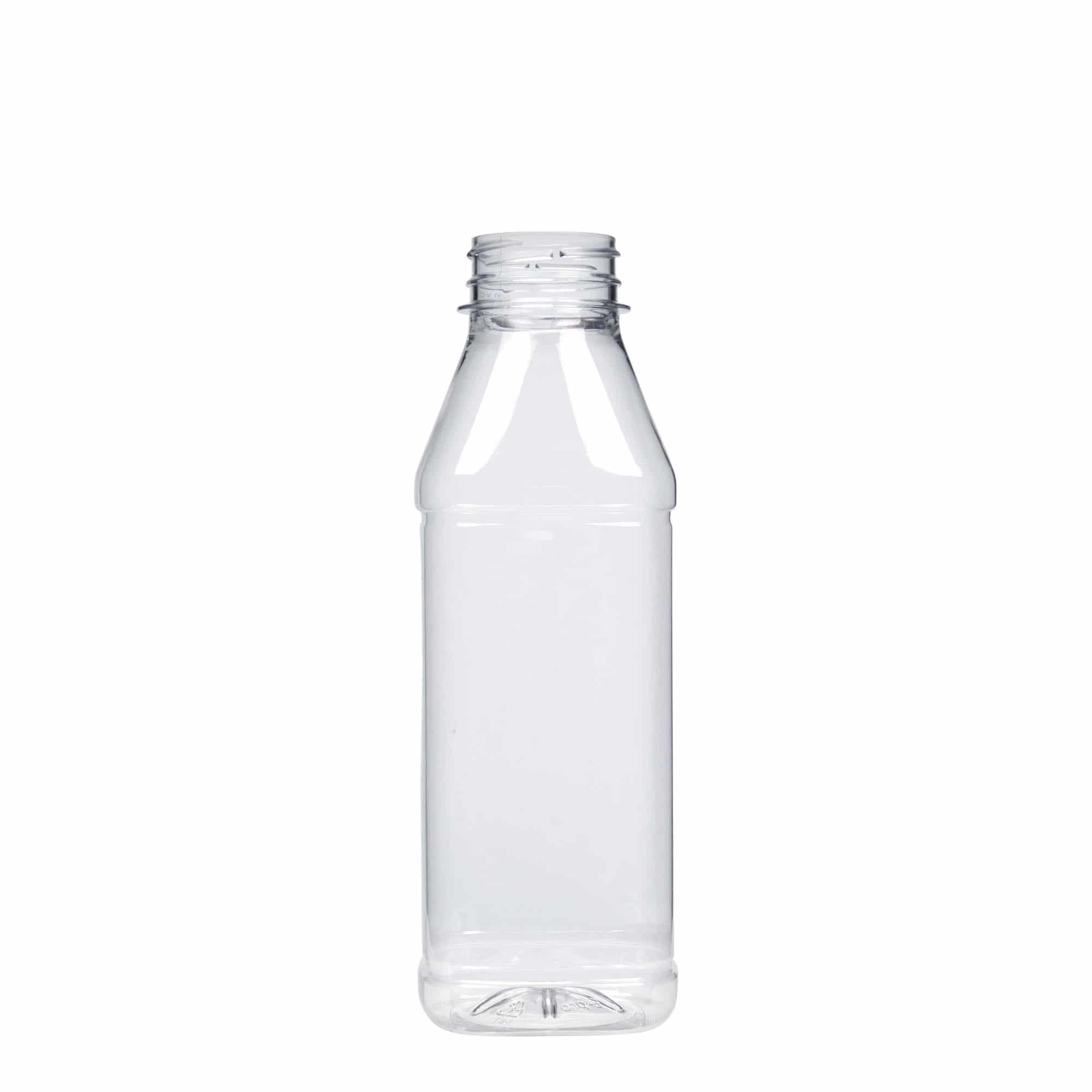 Bouteille en PET 500 ml 'Milk and Juice Carré', carrée, plastique, bouchage: 38 mm Bouteille en PET 500 ml 'Milk and Juice Carré', carrée, plastique, bouchage: 38 mm