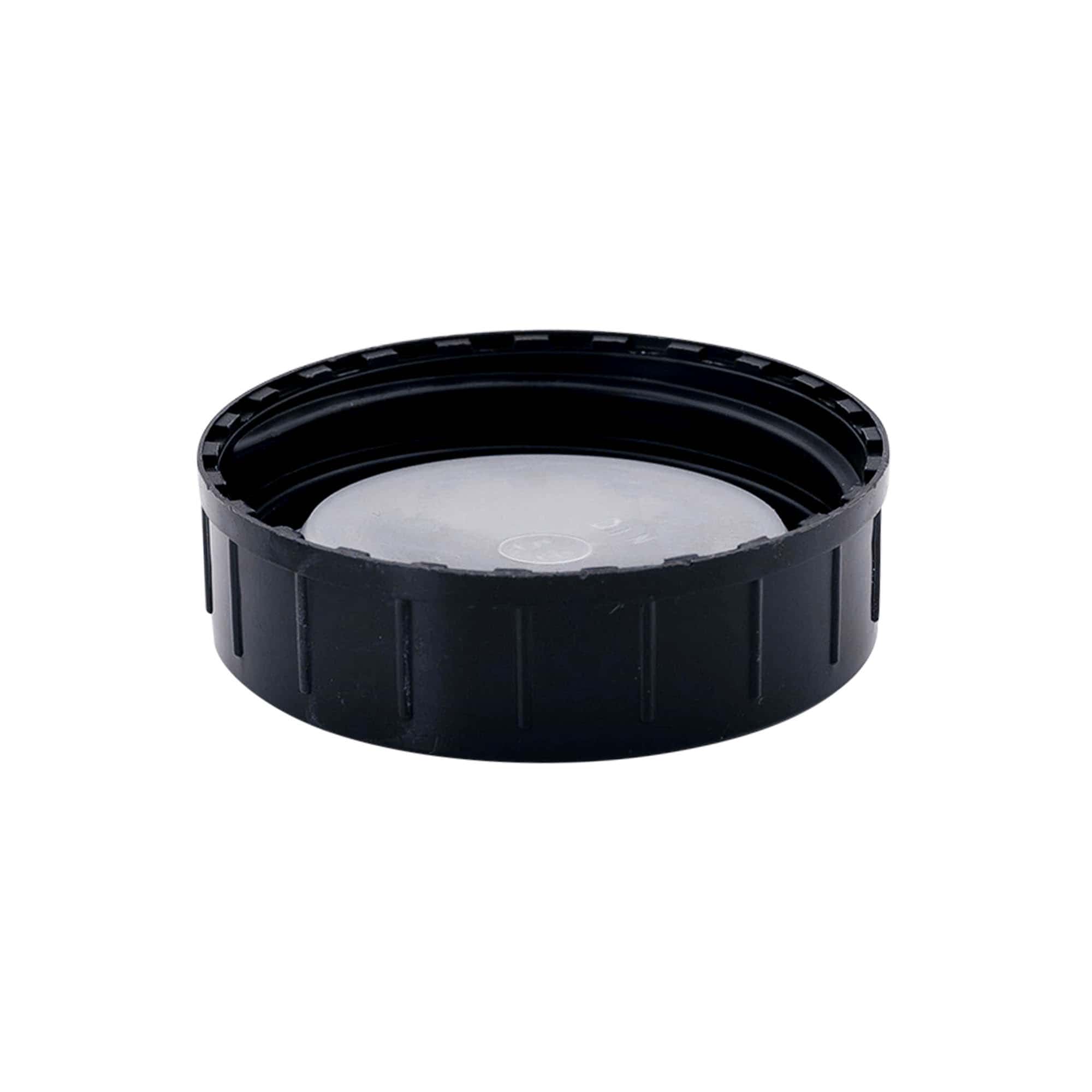 Bouchon à vis, plastique PP, noir, pour ouverture : DIN 55