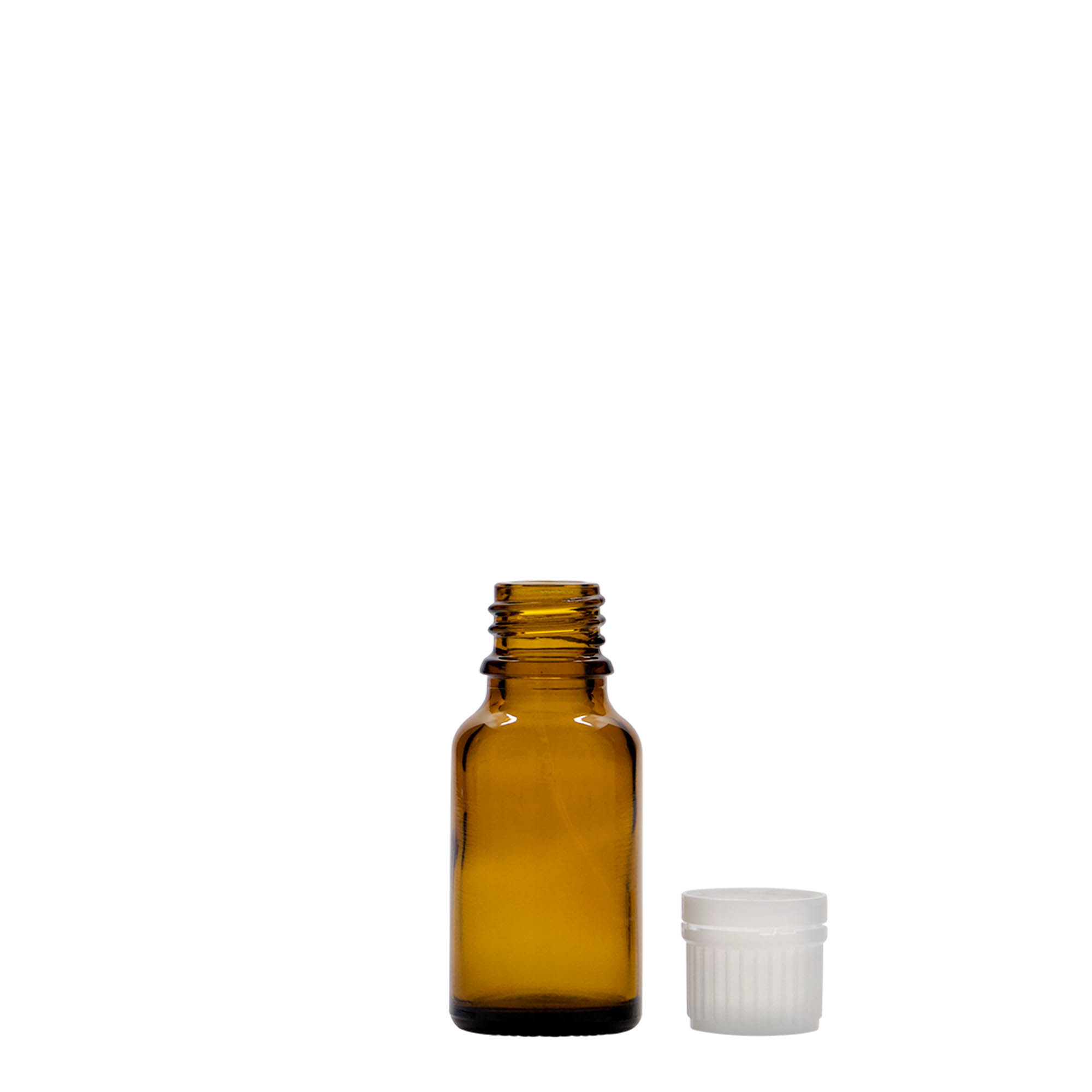 Flacon médical de 15 ml, verre, brun, ouverture : DIN 18 Flacon médical de 15 ml, verre, brun, ouverture : DIN 18