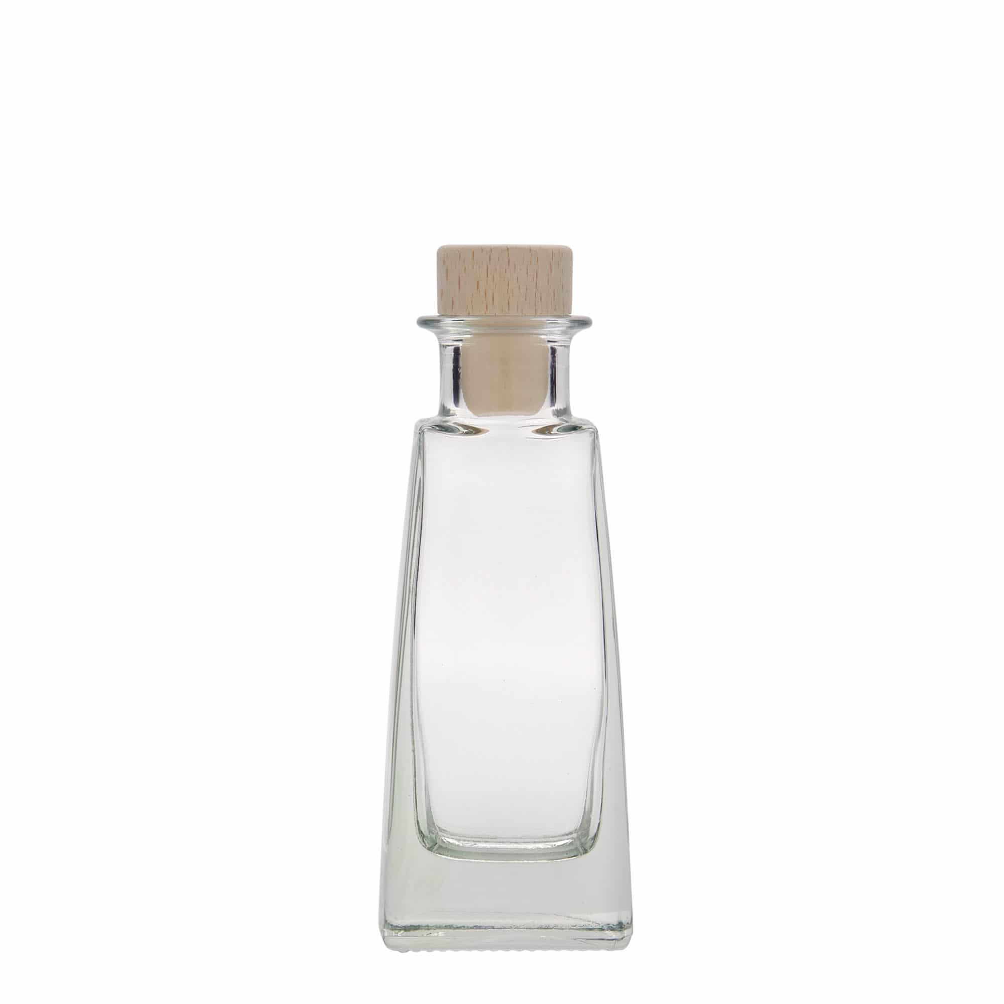 Flacon en verre 100 ml « Timmy », rectangulaire, ouverture : bouchon en liège
