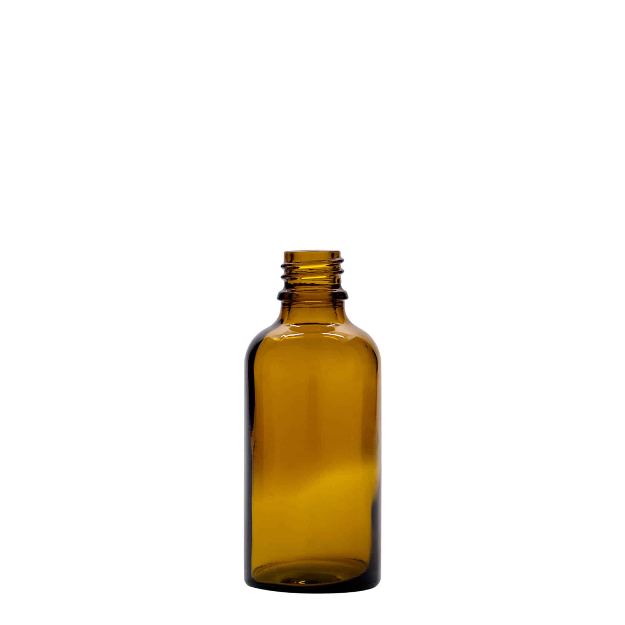 Flacon compte-gouttes médical 50 ml, verre, brun-rouge, bouchage: DIN 18