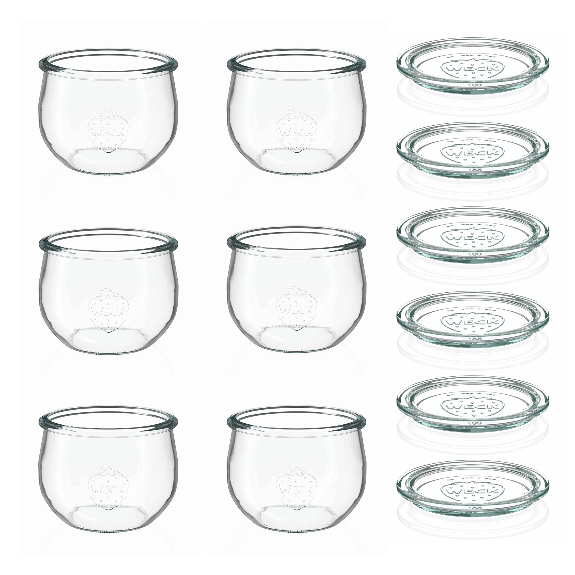 6x 580 ml WECK verre tulipe avec couvercle en verre RR 100