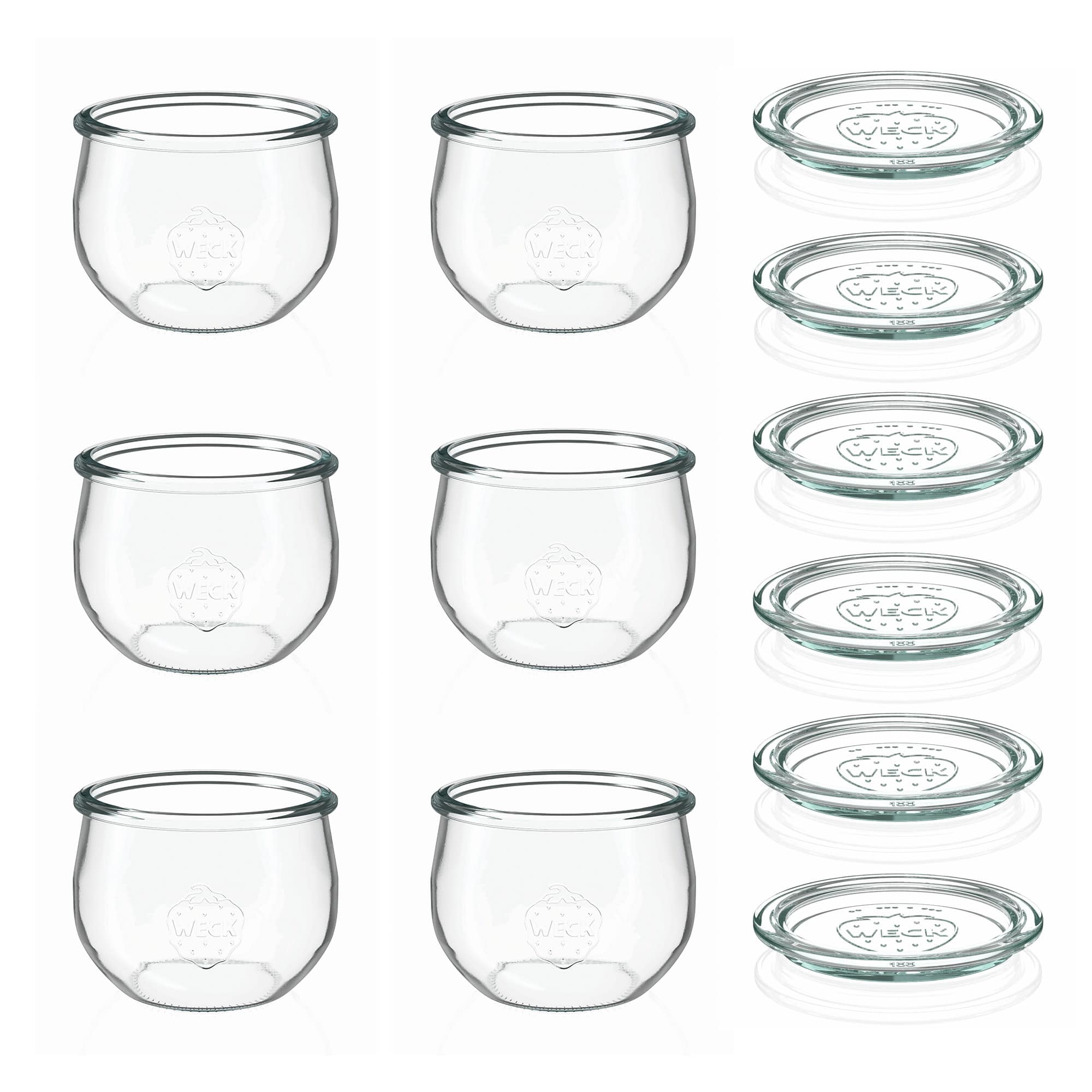 6x 580 ml WECK verre tulipe avec couvercle en verre RR 100