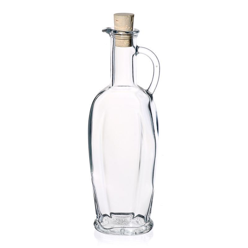 Flacon en verre 250 ml 'Eleganta', ovale, ouverture : bouchon en liège Flacon en verre 250 ml 'Eleganta', ovale, ouverture : bouchon en liège