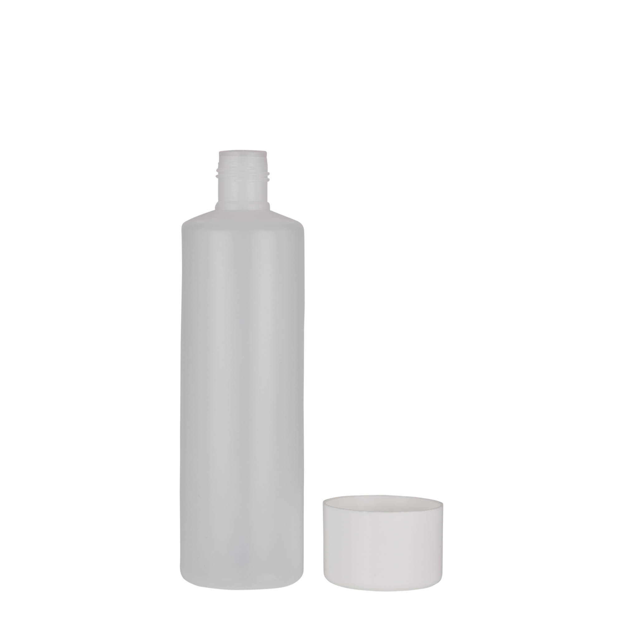 250 ml bouteille ronde, plastique PE, naturel, ouverture : bouchon à vis 250 ml bouteille ronde, plastique PE, naturel, ouverture : bouchon à vis