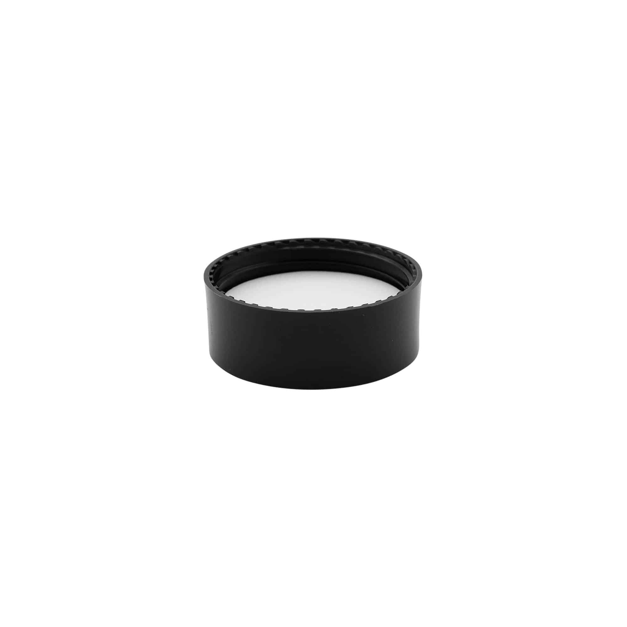 Bouchon à vis, plastique PP, noir, pour ouverture : 58/400