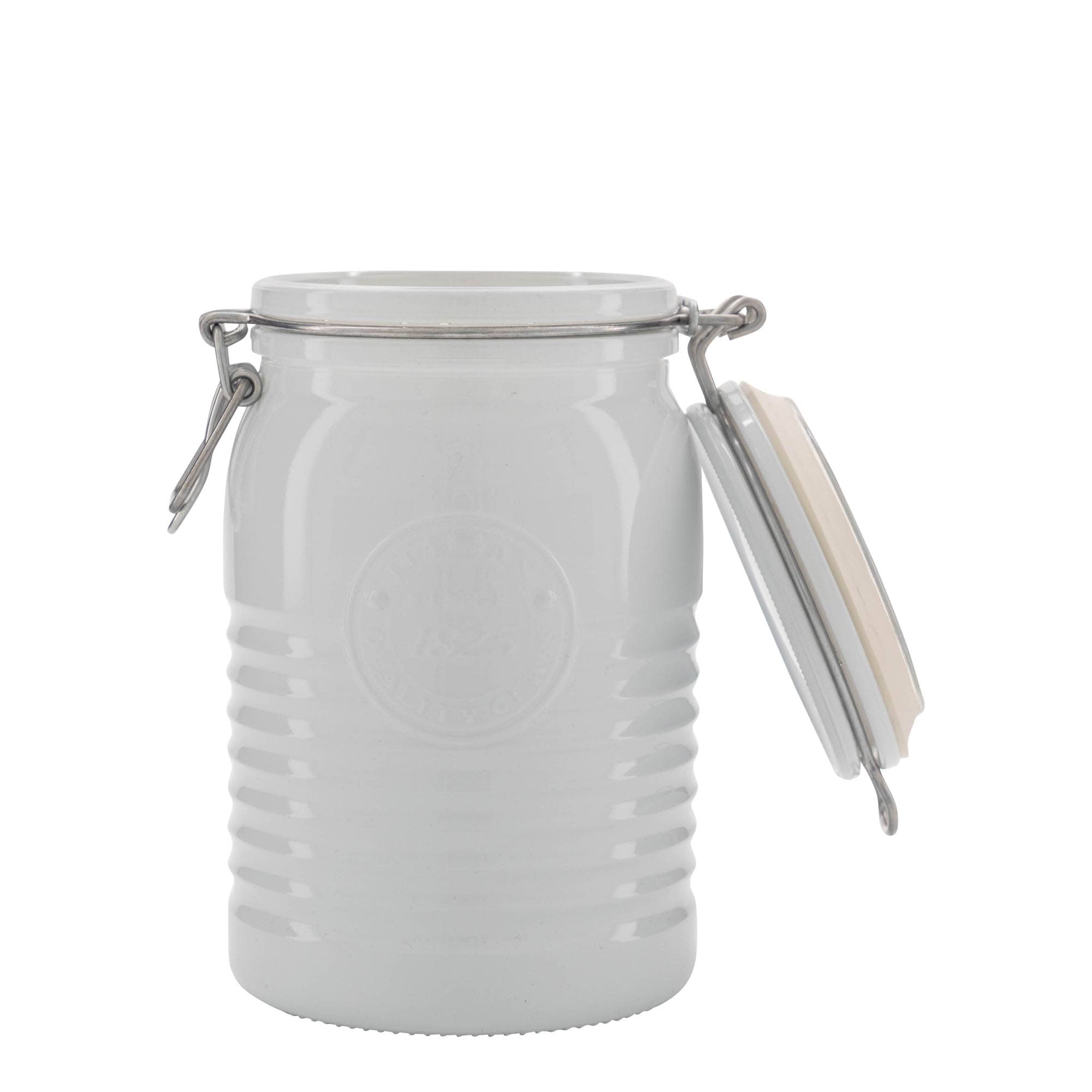 1 000 ml bocal à fermeture à levier 'Officina 1825', blanc, ouverture : fermeture à levier en fil métallique
