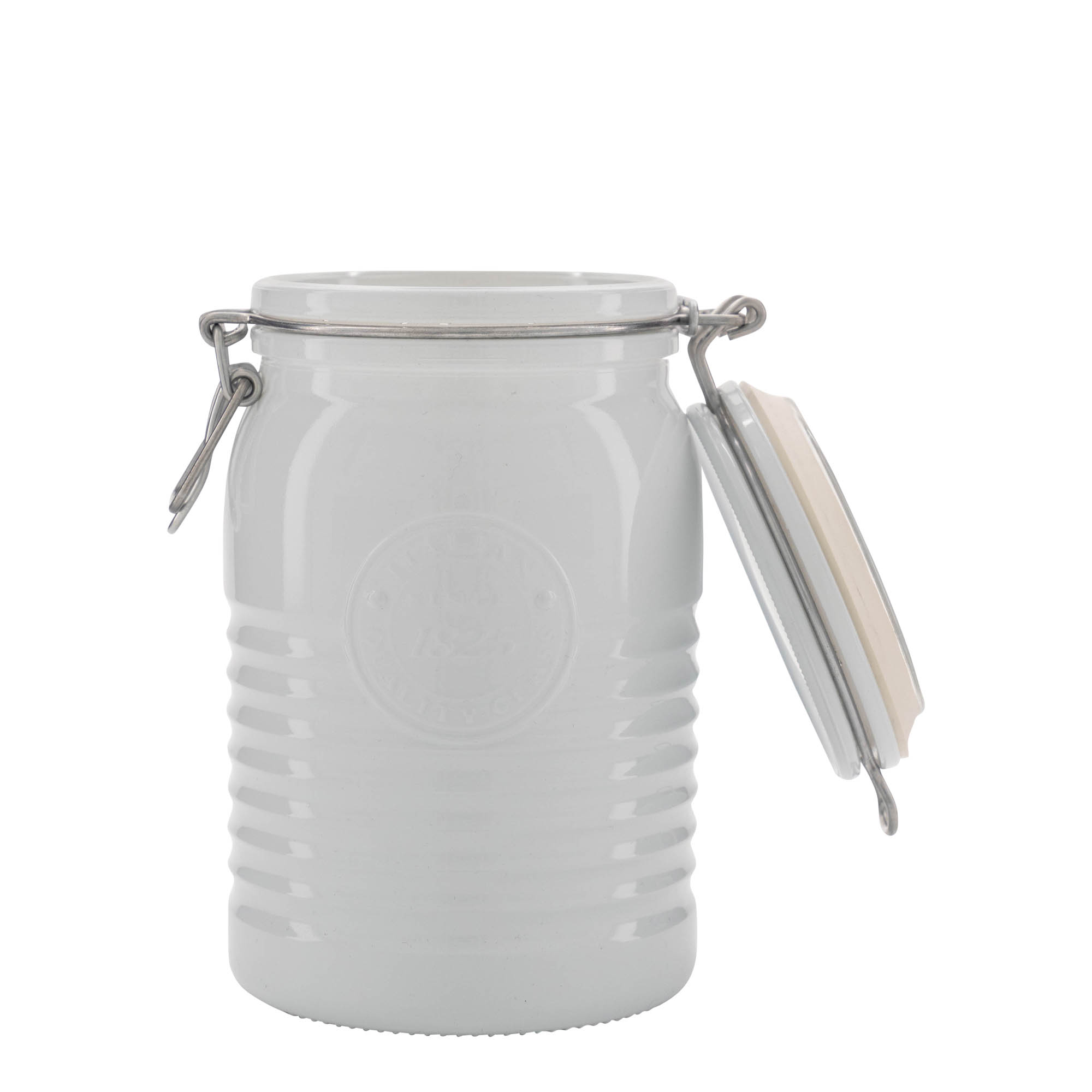 1 000 ml bocal à fermeture à levier 'Officina 1825', blanc, ouverture : fermeture à levier en fil métallique
