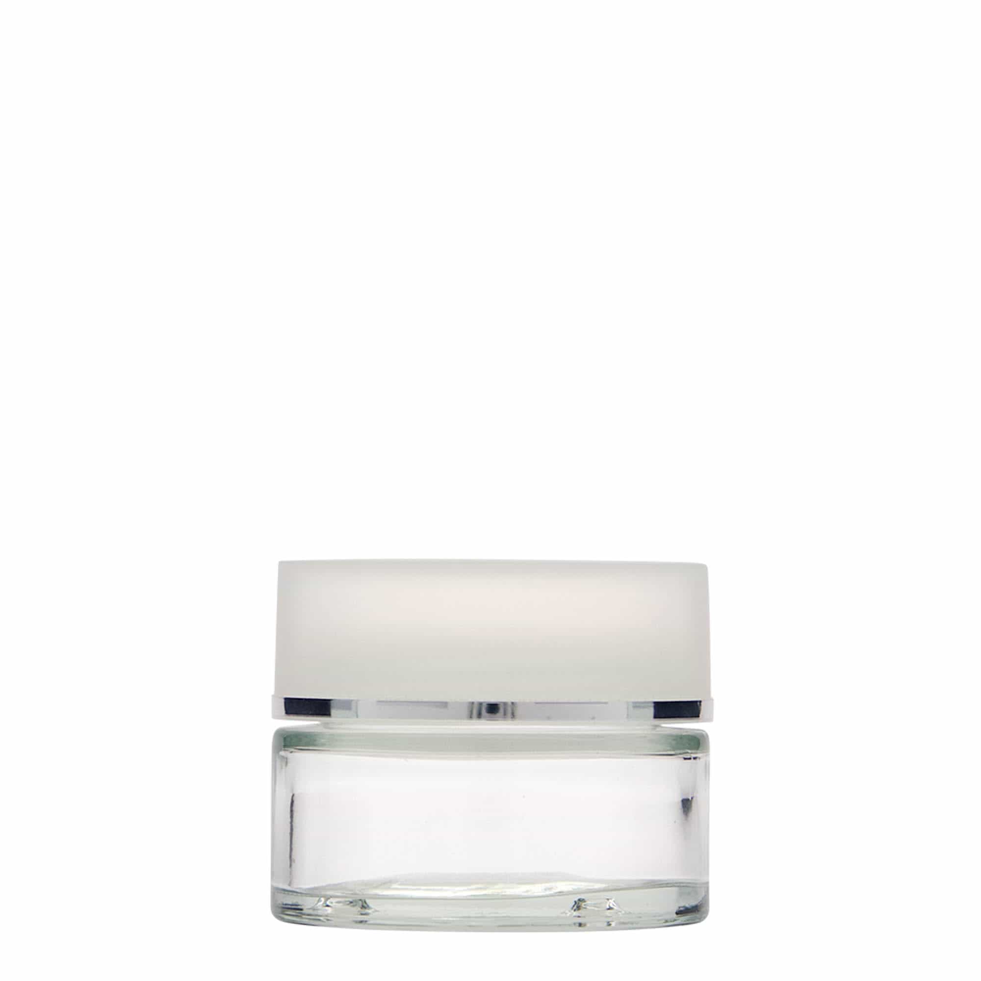 Pot de 50 ml 'Clear Edition', verre, ouverture : fermeture à vis