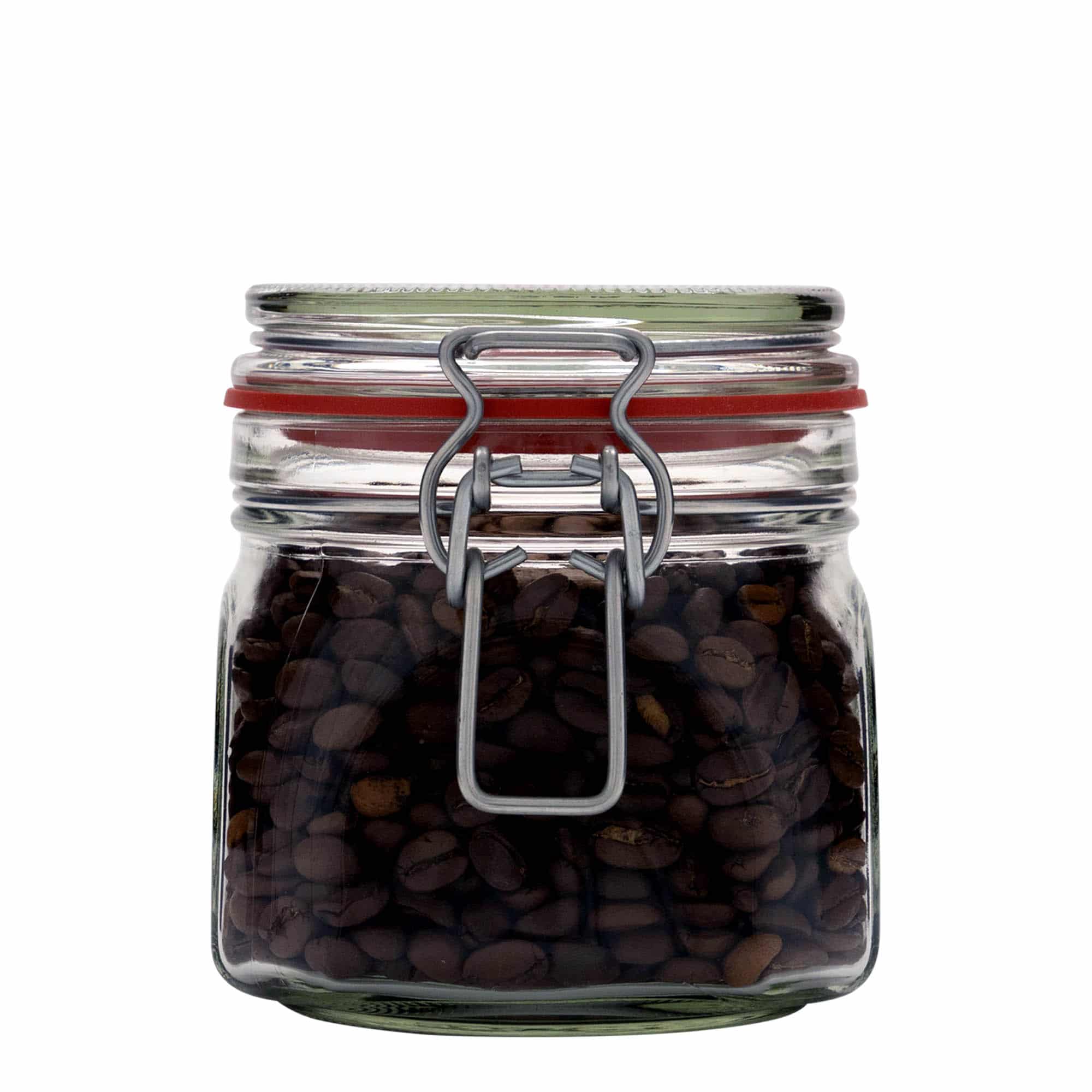 Bocal à fermeture mécanique 630 ml, carré, bouchage: bouchon mécanique