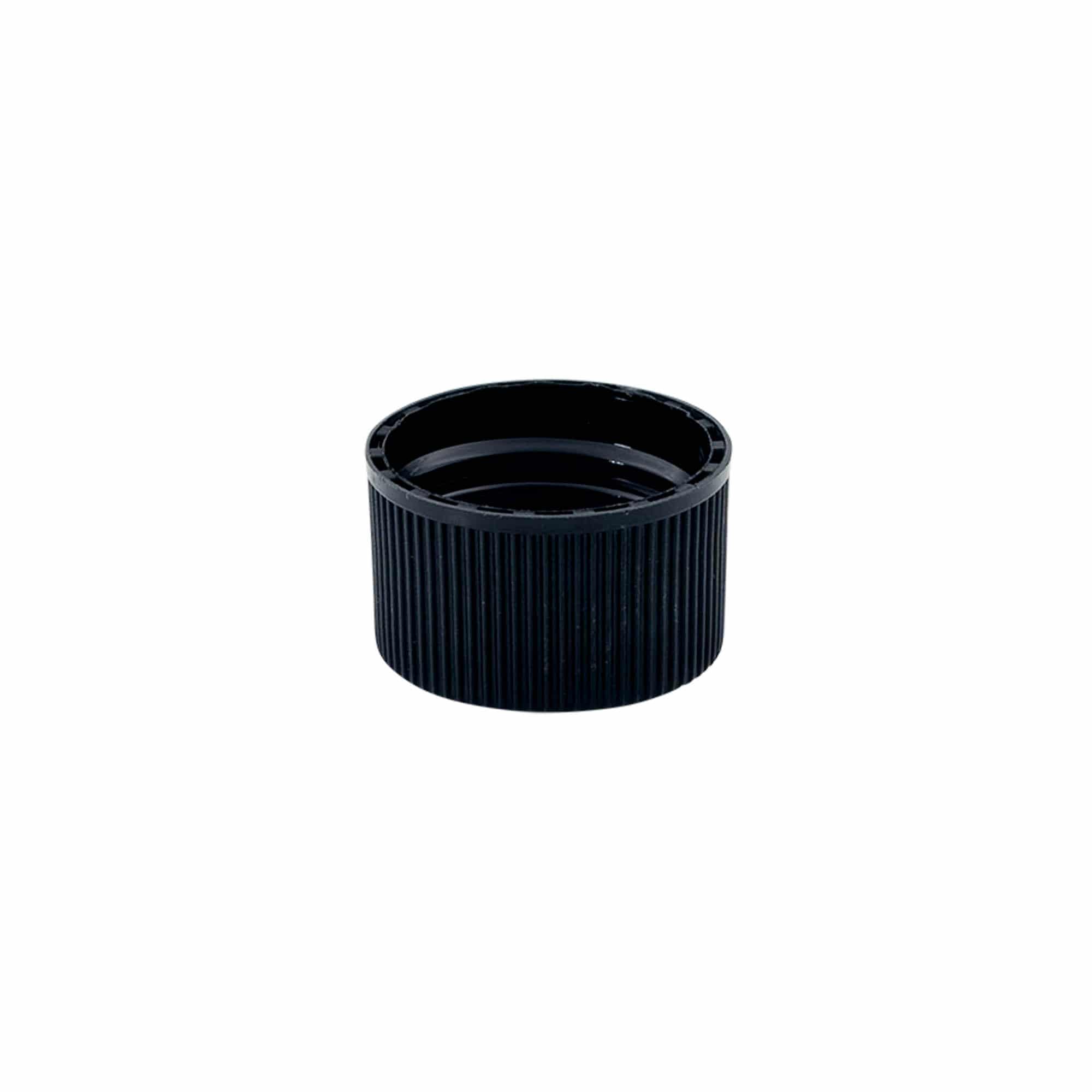 Bouchon à vis avec insert en EPE, plastique PE, noir, pour ouverture : DIN 25