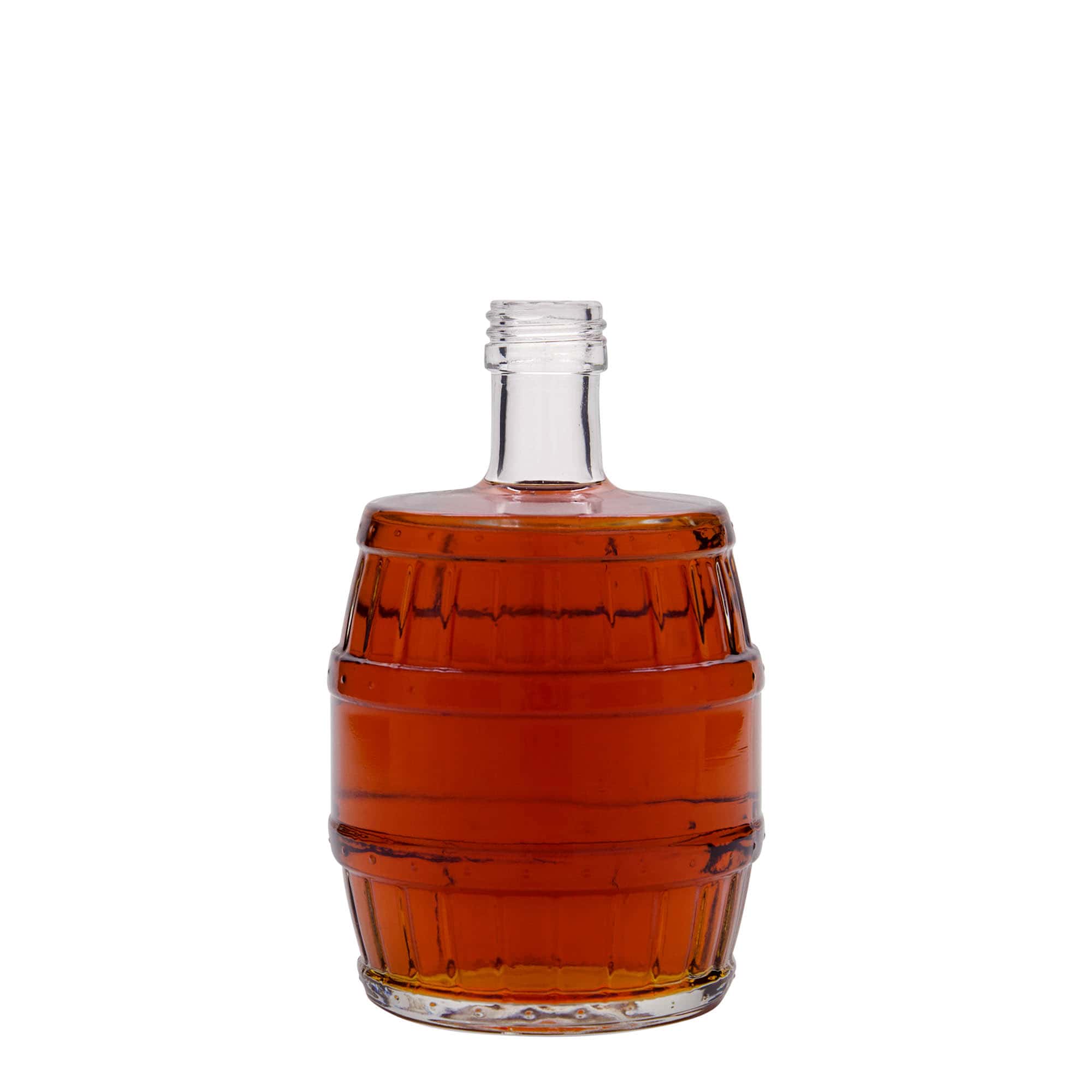 Bouteille en verre de 500 ml « fût », ouverture : PP 28 Bouteille en verre de 500 ml « fût », ouverture : PP 28