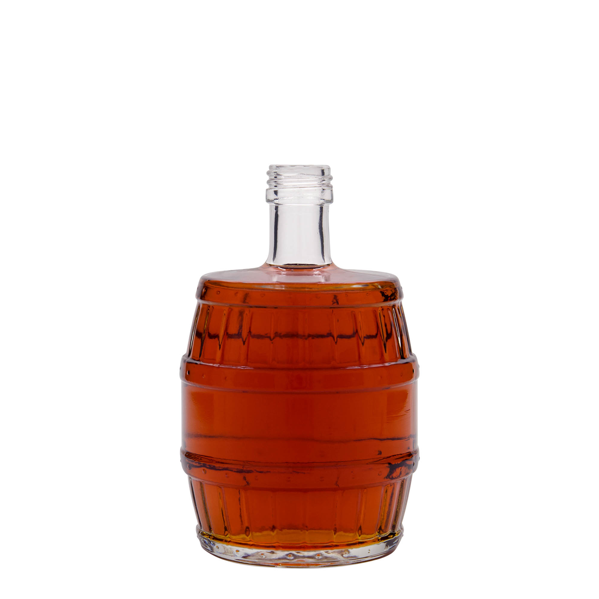 Bouteille en verre de 500 ml « fût », ouverture : PP 28 Bouteille en verre de 500 ml « fût », ouverture : PP 28
