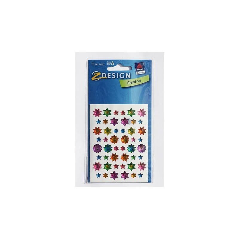 Autocollants Zweckform 'Étoiles de gel', plastique, multicolores