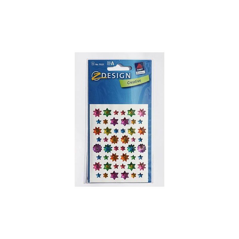 Autocollants Zweckform 'Étoiles de gel', plastique, multicolores Autocollants Zweckform 'Étoiles de gel', plastique, multicolores