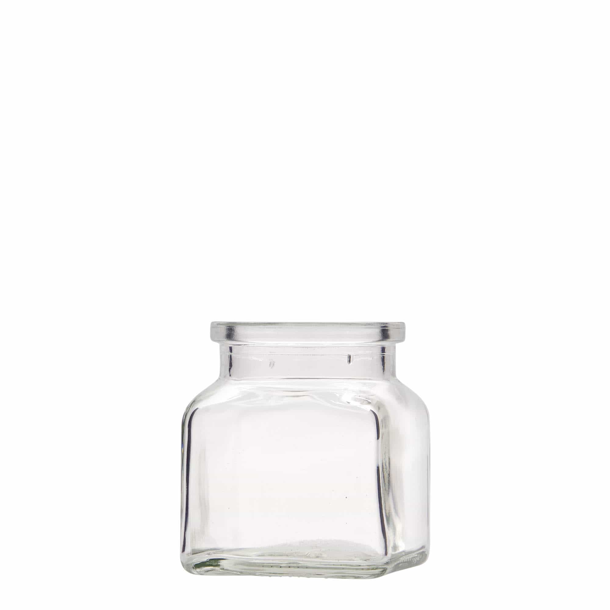 120 ml en verre à bouchon en liège, carré, ouverture : liège