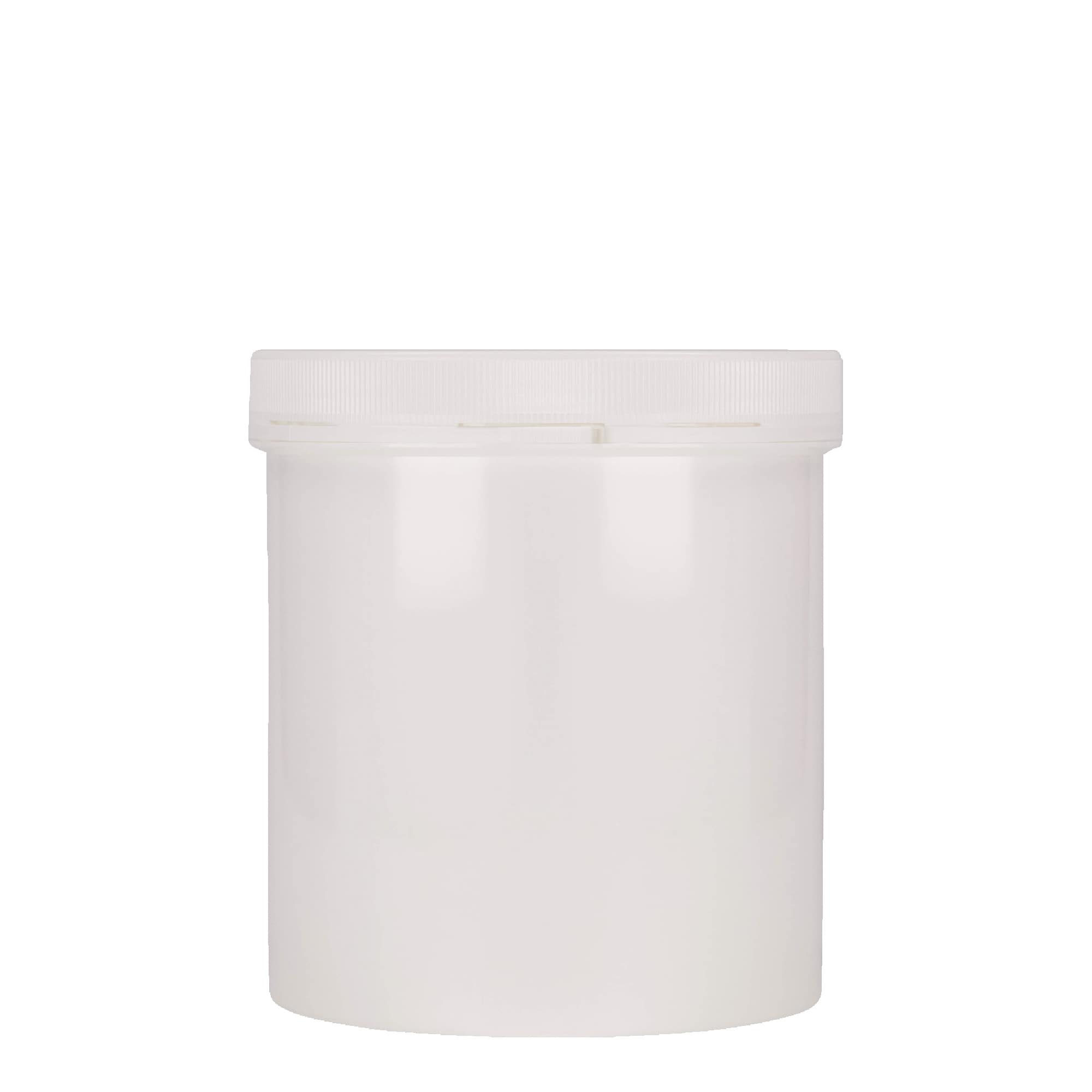 1.000 ml boîte en plastique 'Securilock', PP, blanche, ouverture : bouchon à vis